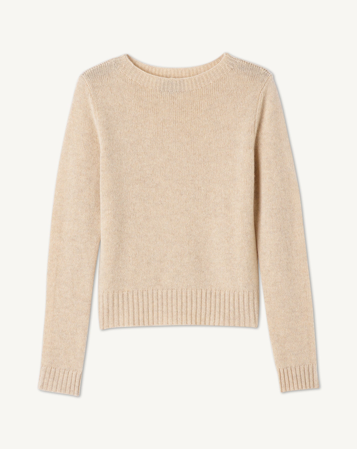 Pull col rond droit-AVOINE-100% CACHEMIRE