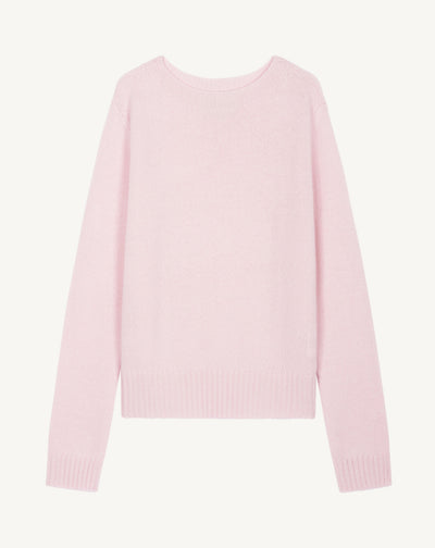 Pull col rond-CERISIER-100% cachemire