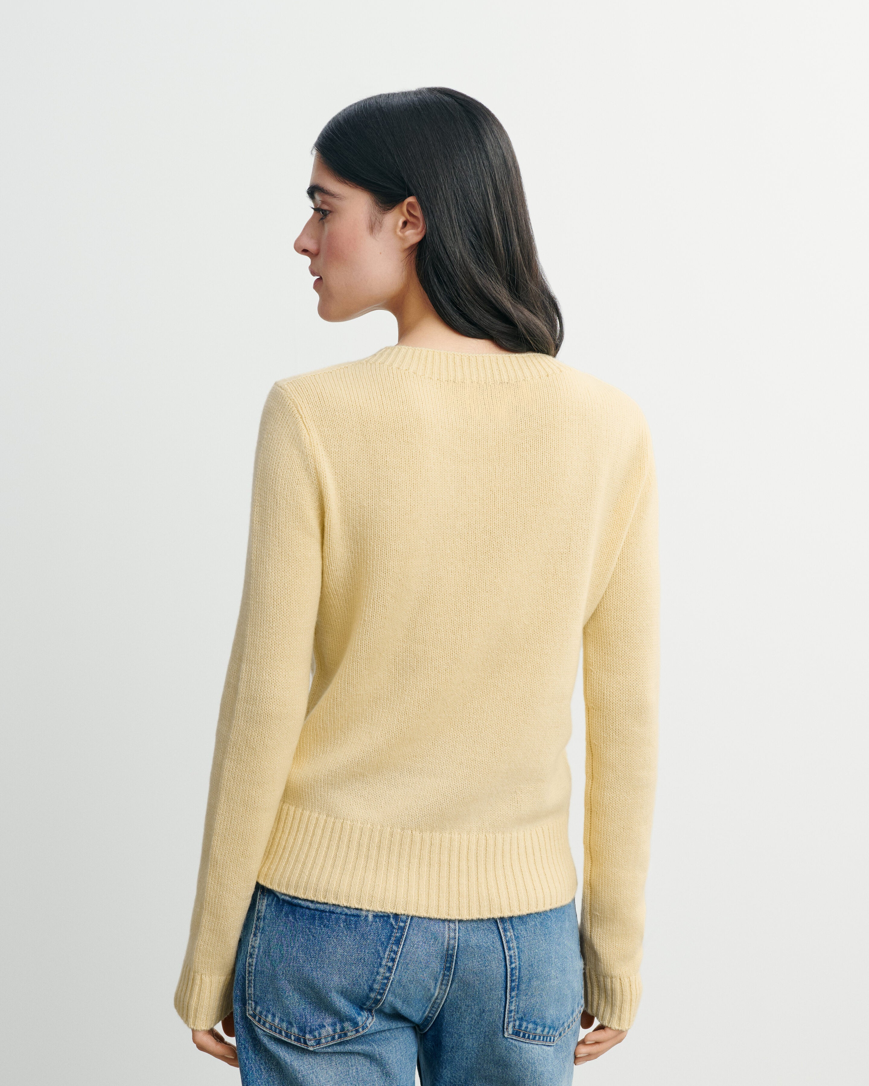 Pull col rond-JAUNE PRIMEVERE-100% cachemire