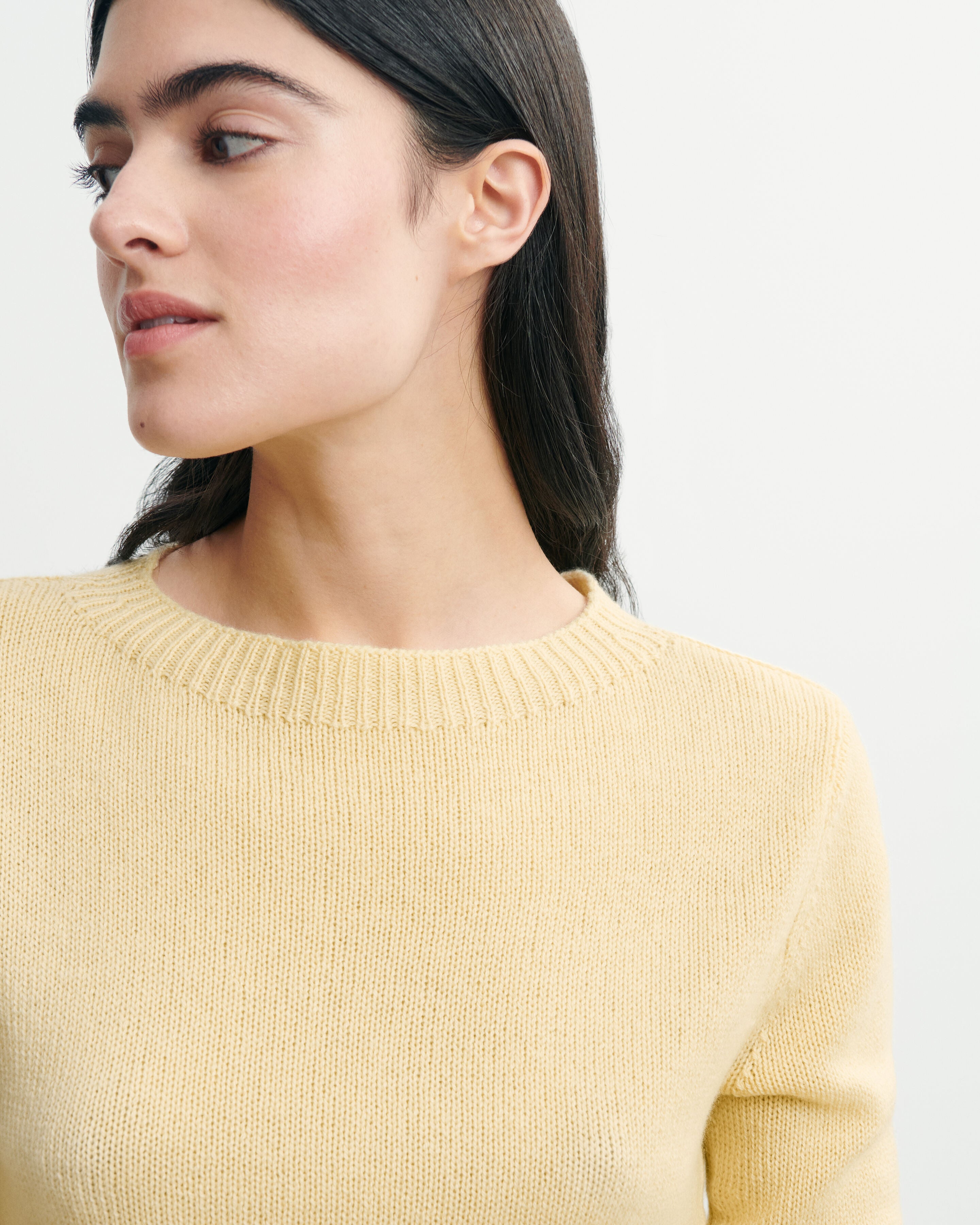 Pull col rond-JAUNE PRIMEVERE-100% cachemire