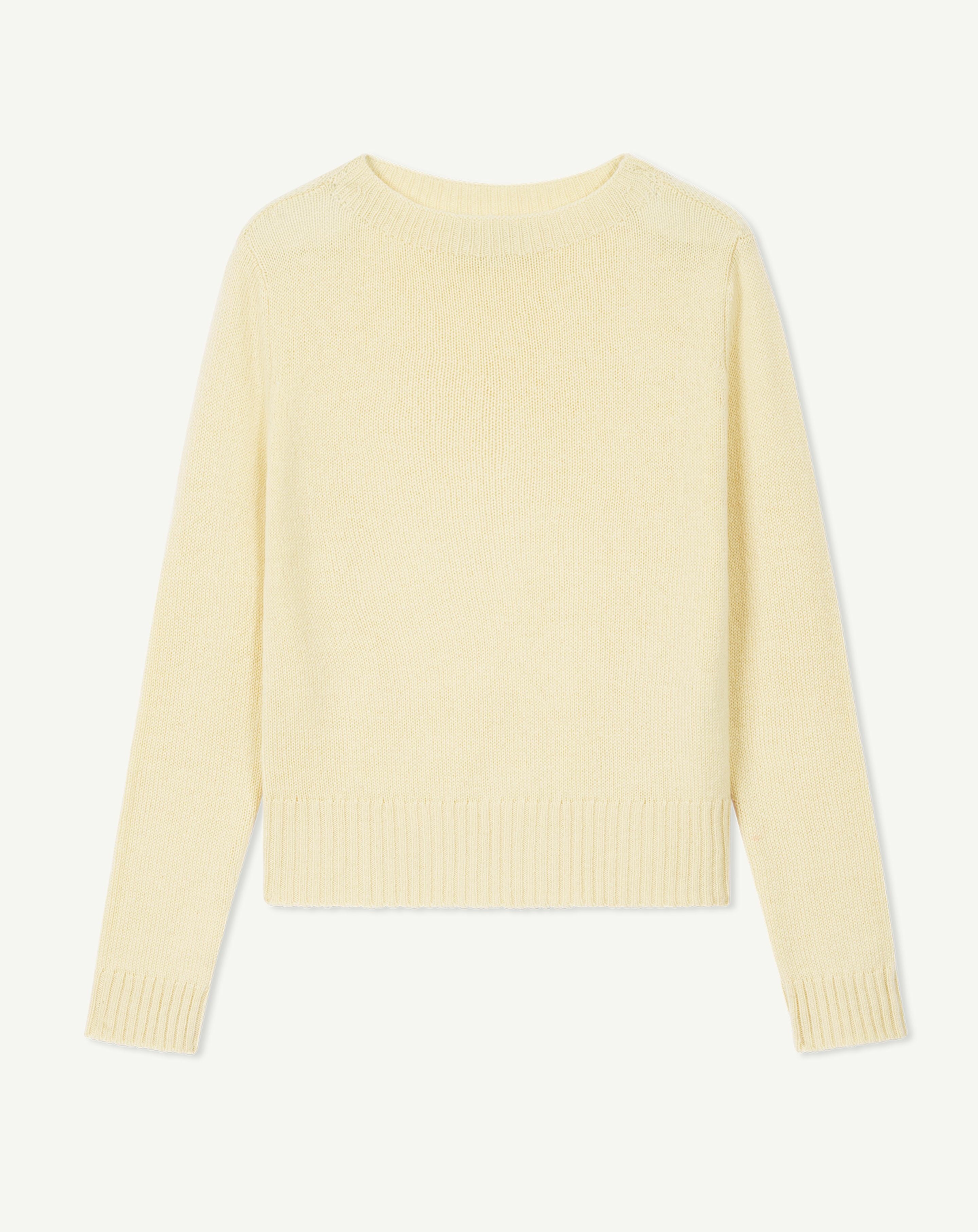 Pull col rond-JAUNE PRIMEVERE-100% cachemire