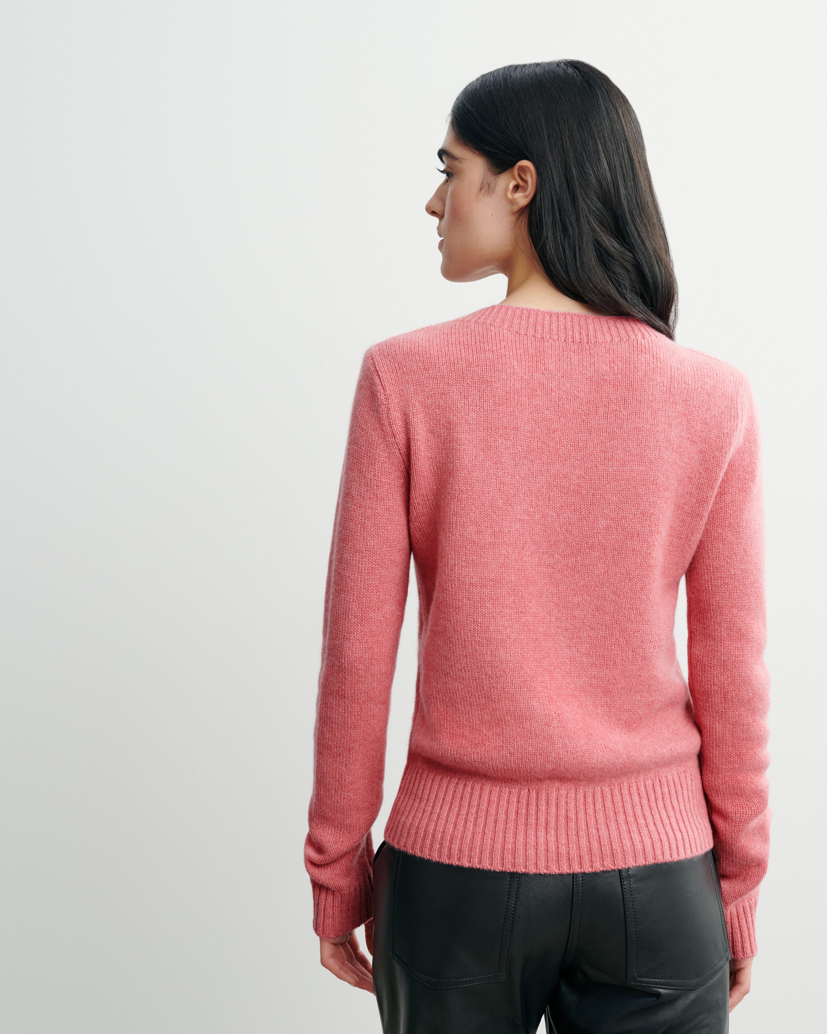 Pull col rond-ROSE CAMEO-100% cachemire