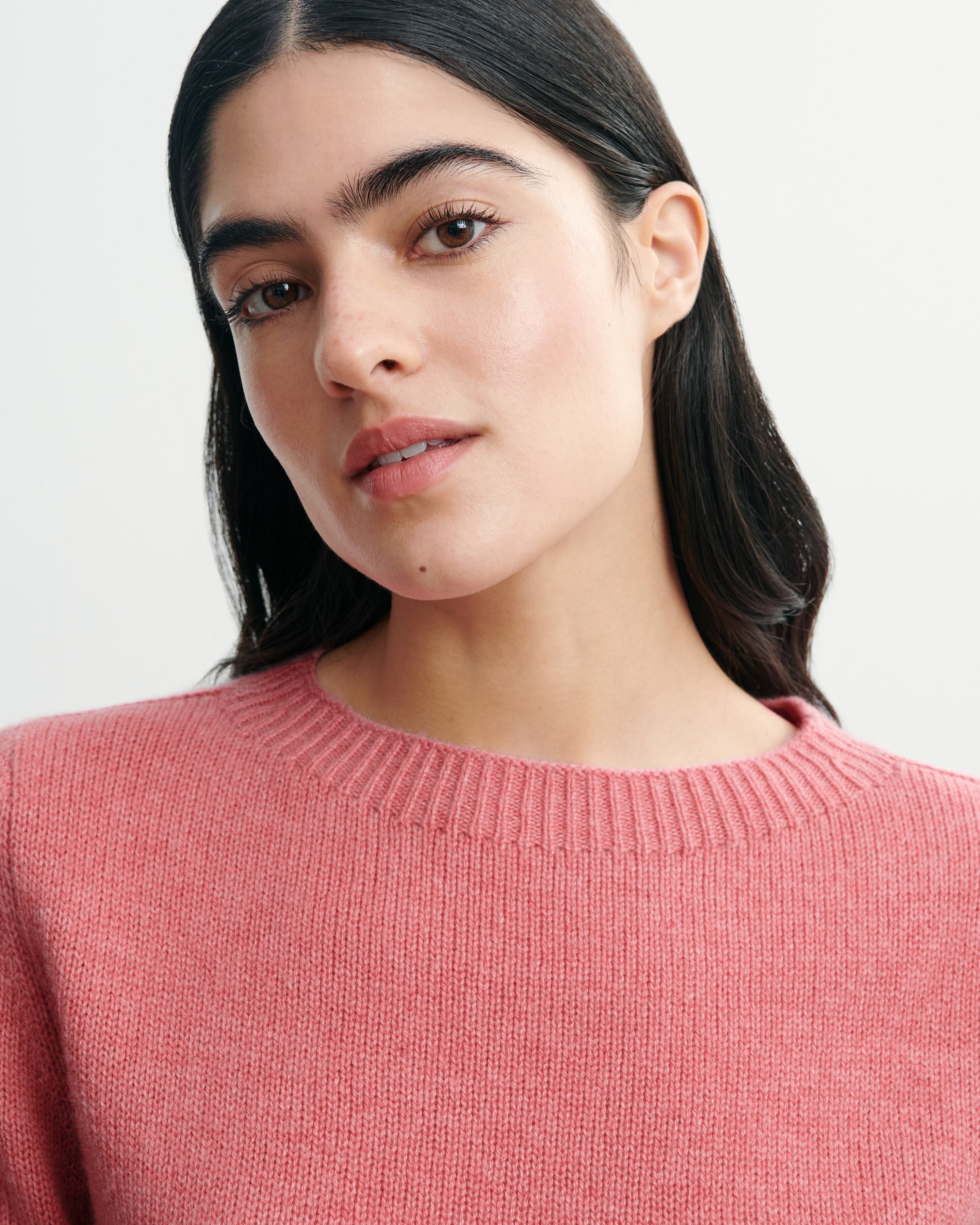 Pull col rond-ROSE CAMEO-100% cachemire