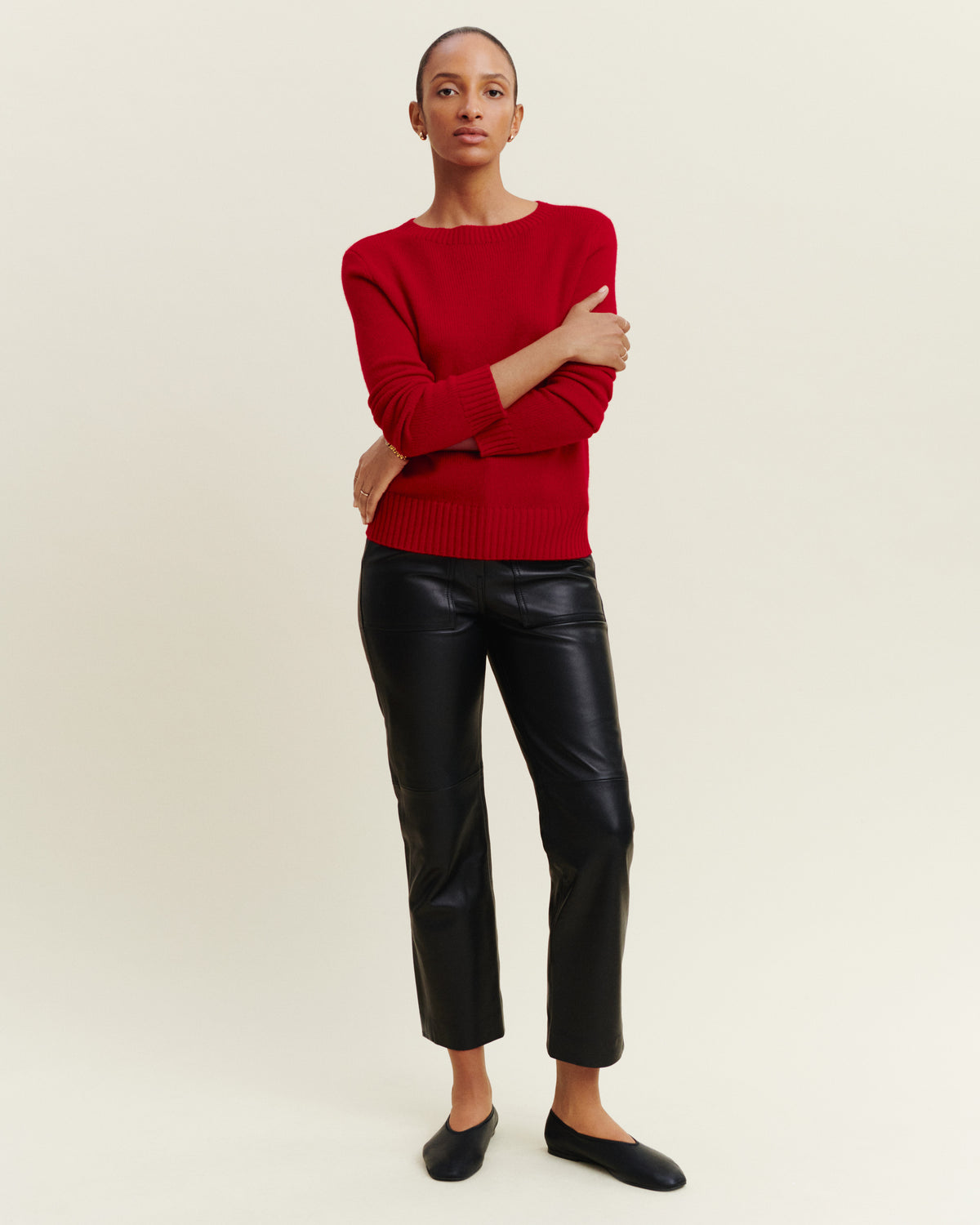 Pull col rond Léa-ROUGE QUARANTE-100% cachemire