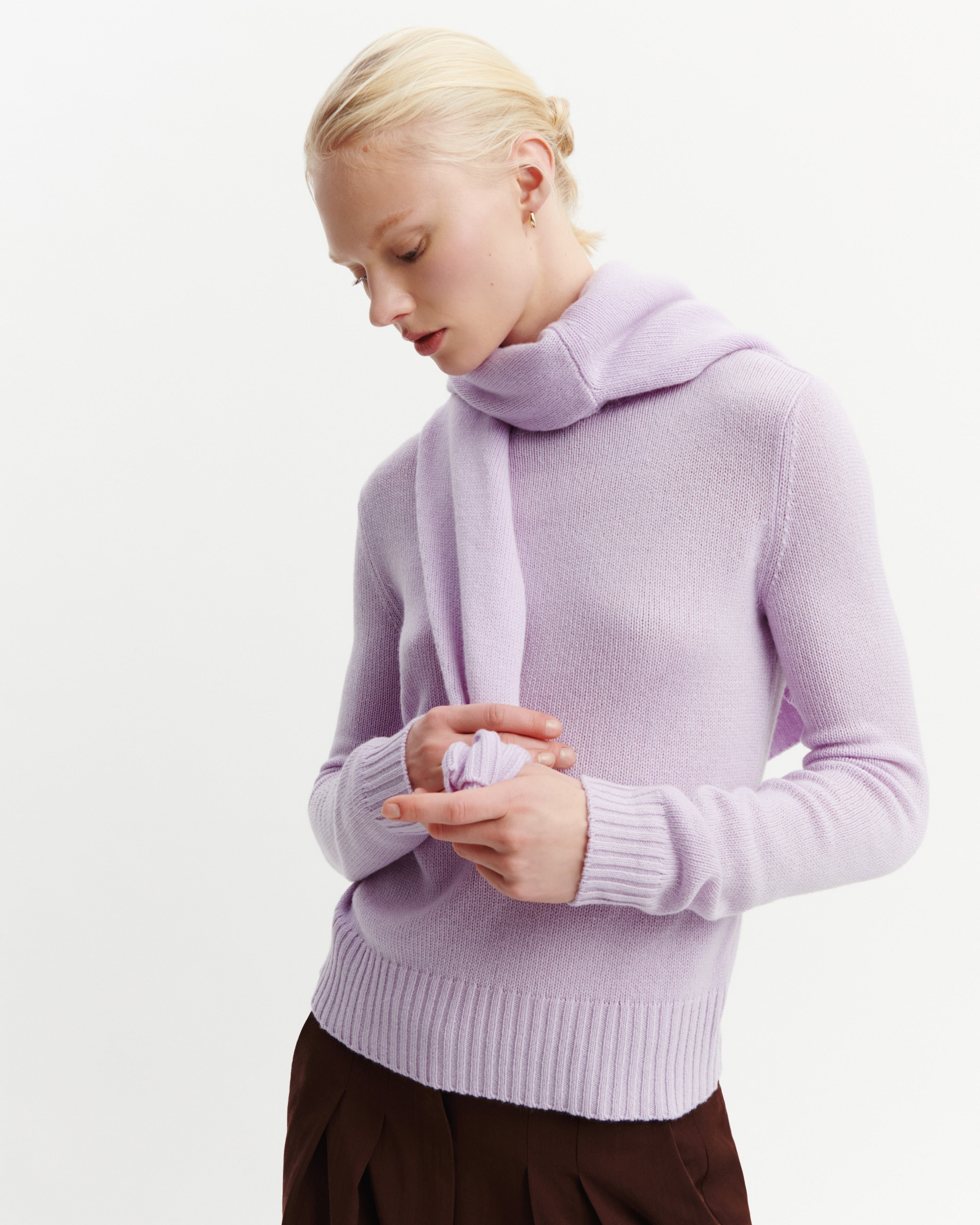 Pull col rond-JACINTHE-100% cachemire