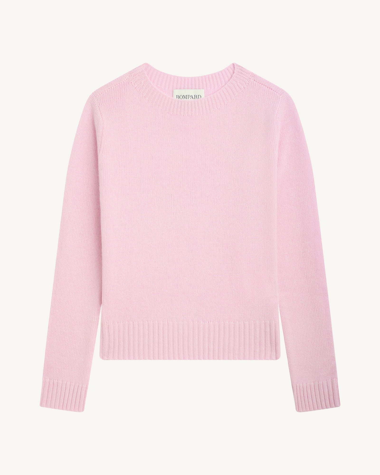 Pull col rond-ROSE QUARTZ-100% cachemire
