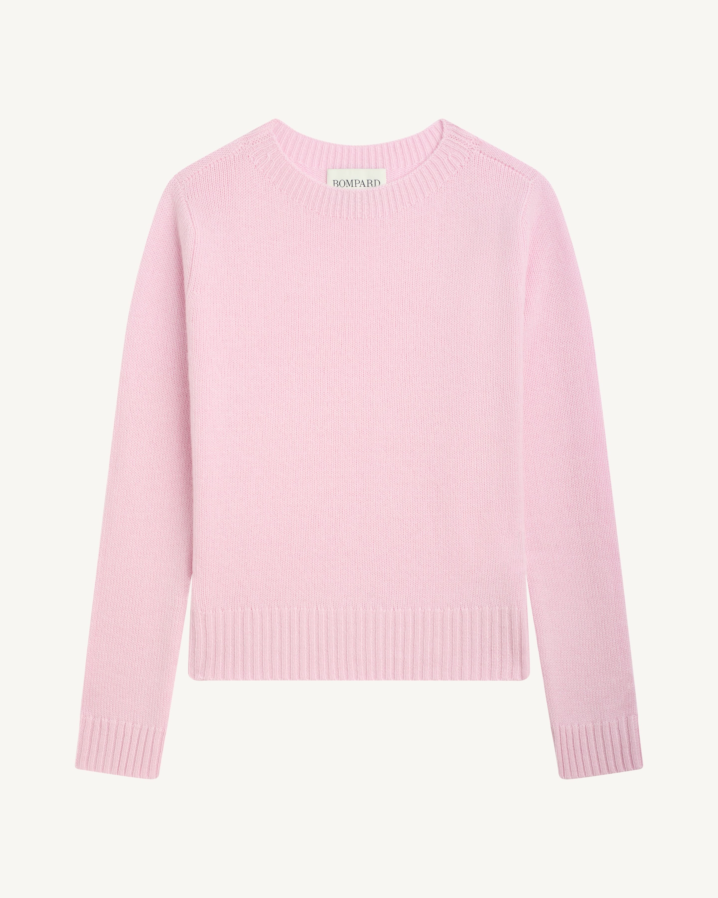 Pull col rond-ROSE QUARTZ-100% cachemire