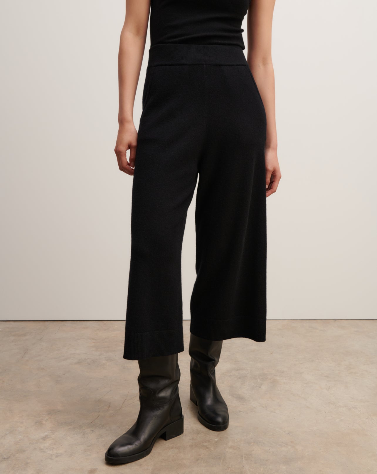 Knit culottes in Cachemire Women black | Eric Bompard