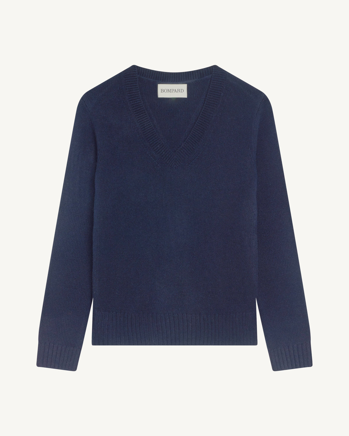 Pull col V Louise-MARINE-100% cachemire