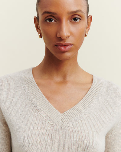Pull col V Louise-AVOINE-100% cachemire