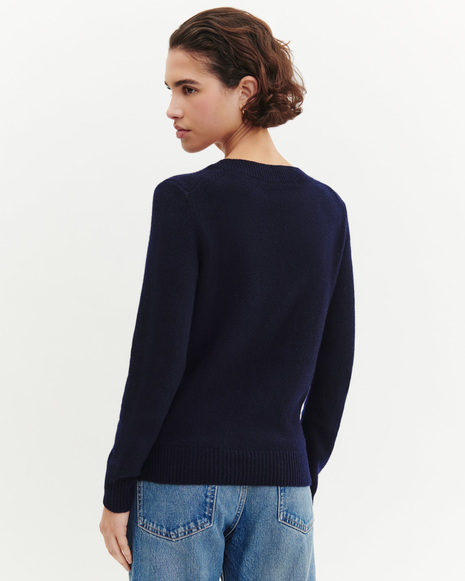 Pull col V-MARINE-100% cachemire