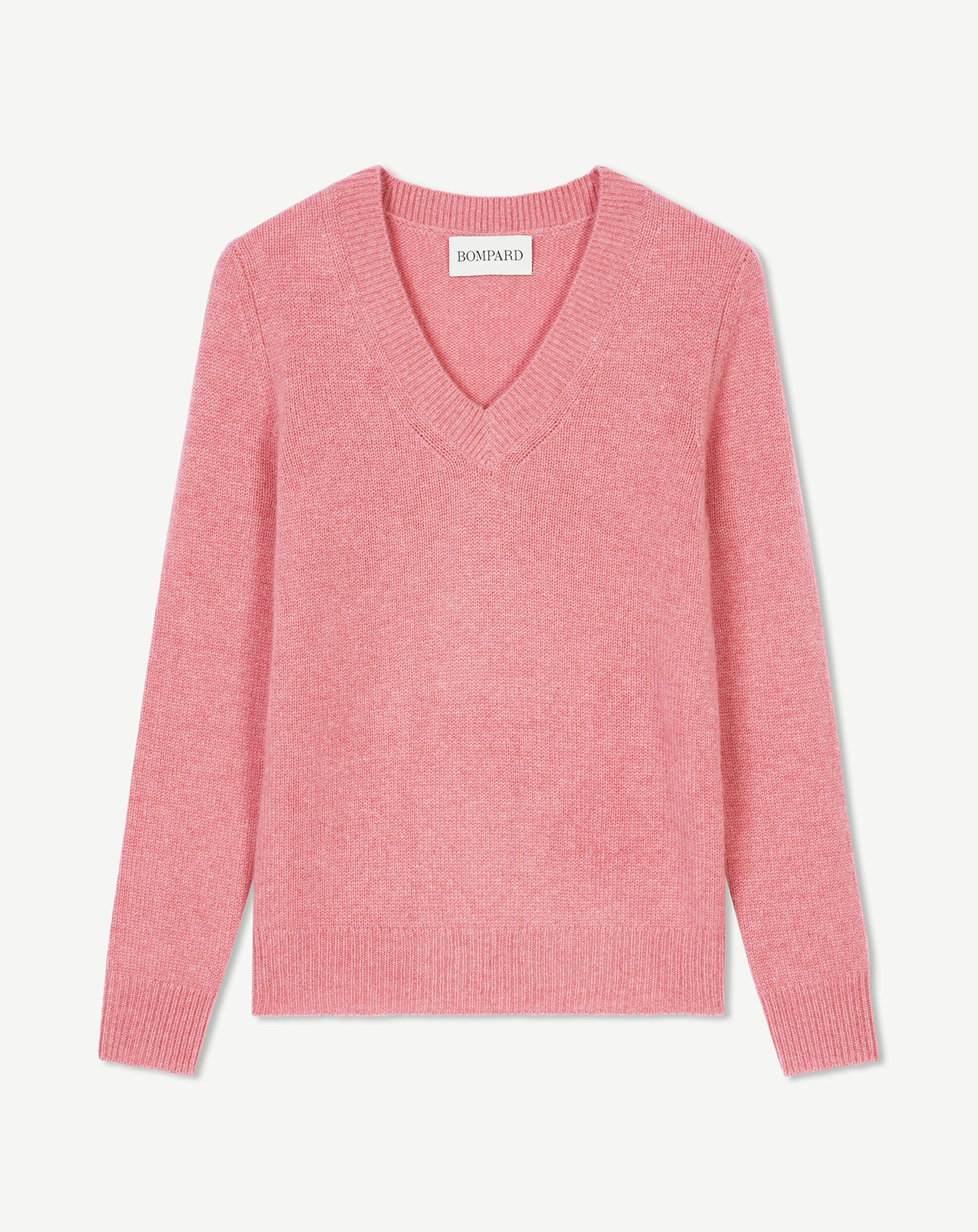 Pull col V-ROSE CAMEO-100% cachemire