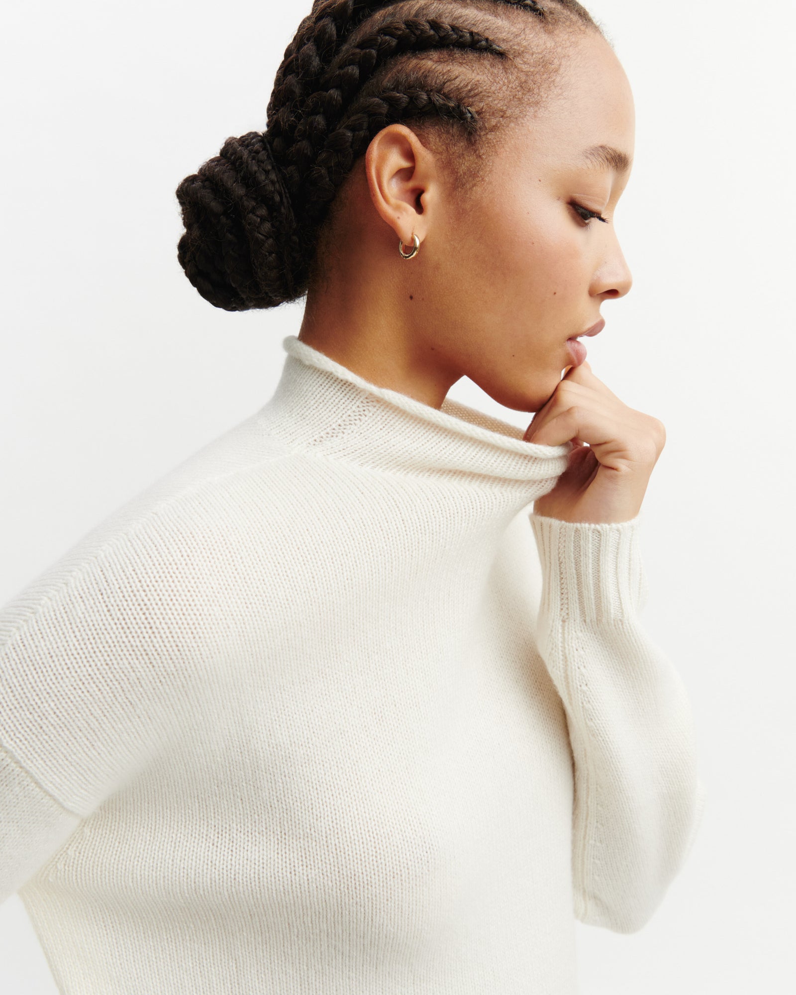 Pull col montant ample-NATUREL-100% cachemire