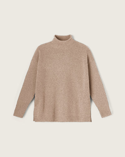 Pull col montant ample-MILLET-100% CACHEMIRE