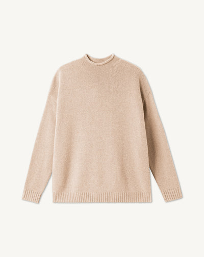 Pull col montant ample-AVOINE-100% CACHEMIRE