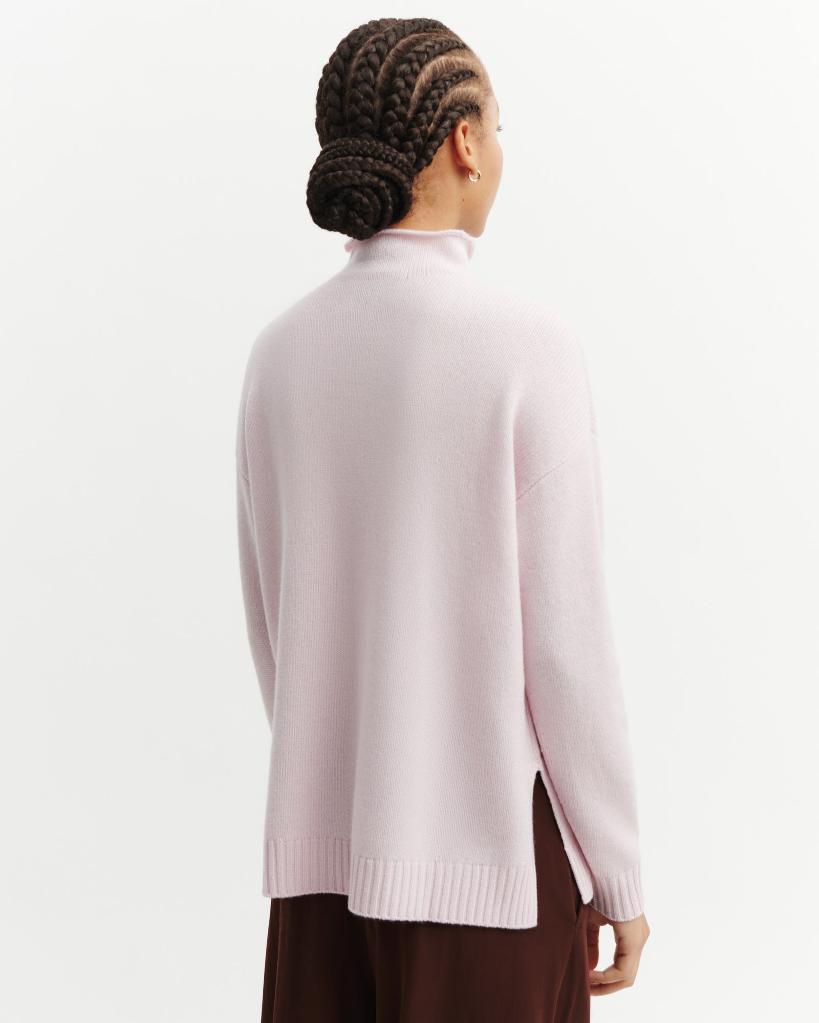 Pull col montant ample-CERISIER-100% cachemire