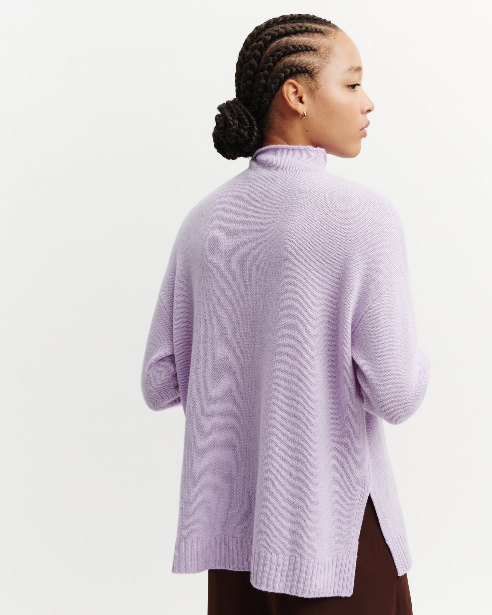 Pull col montant ample-JACINTHE-100% cachemire