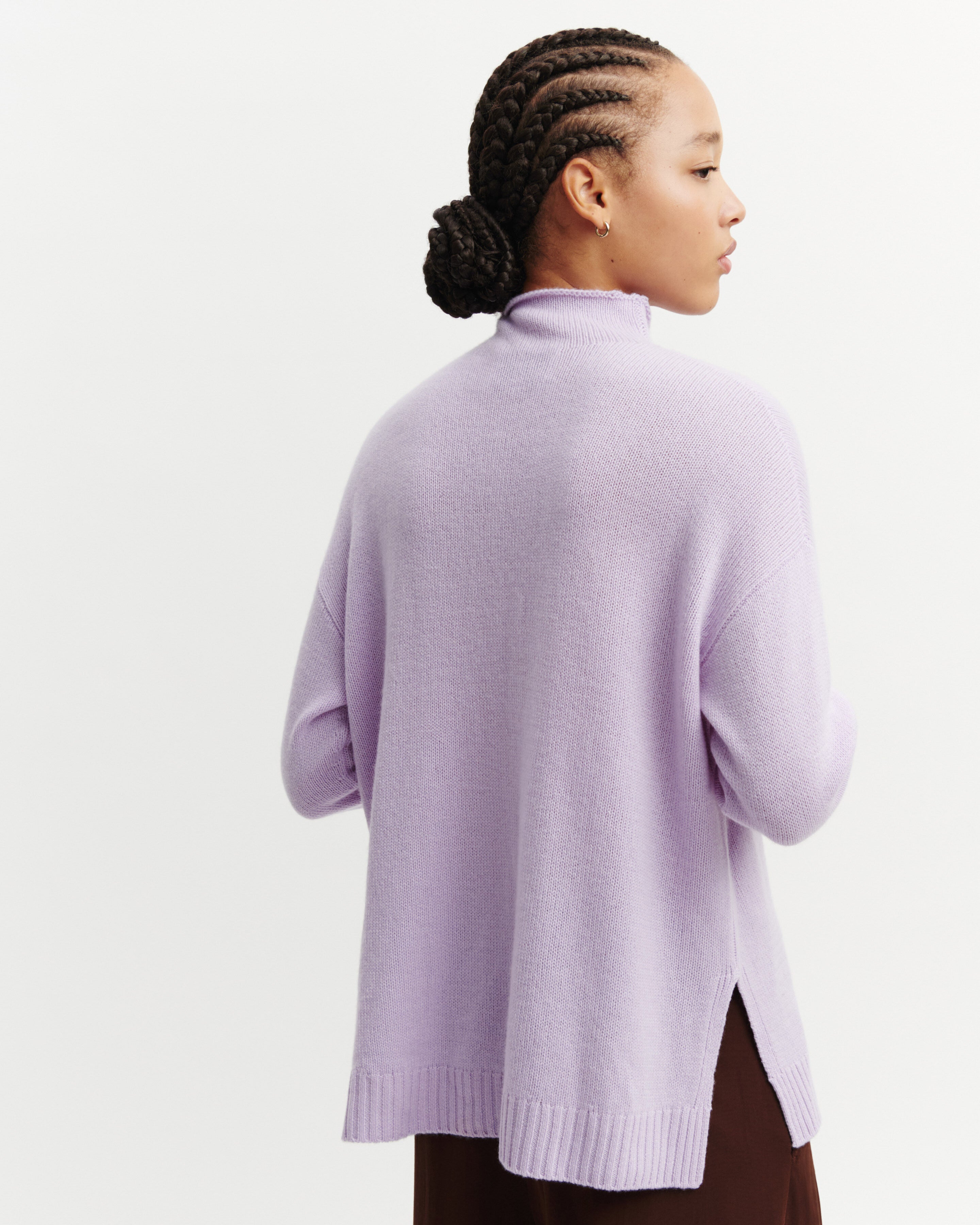 Pull col montant ample-JACINTHE-100% cachemire