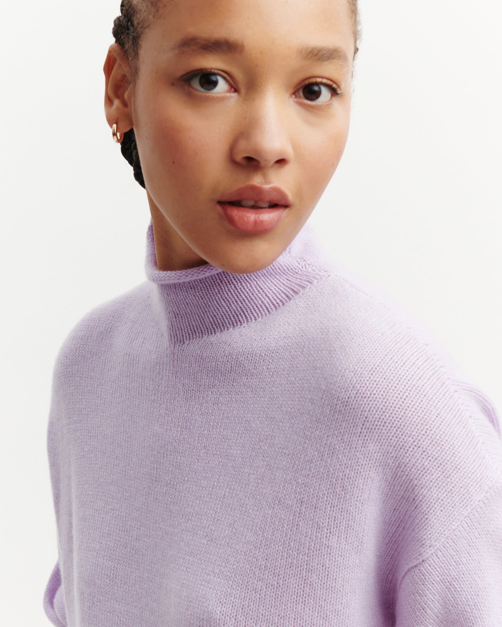 Pull col montant ample-JACINTHE-100% cachemire