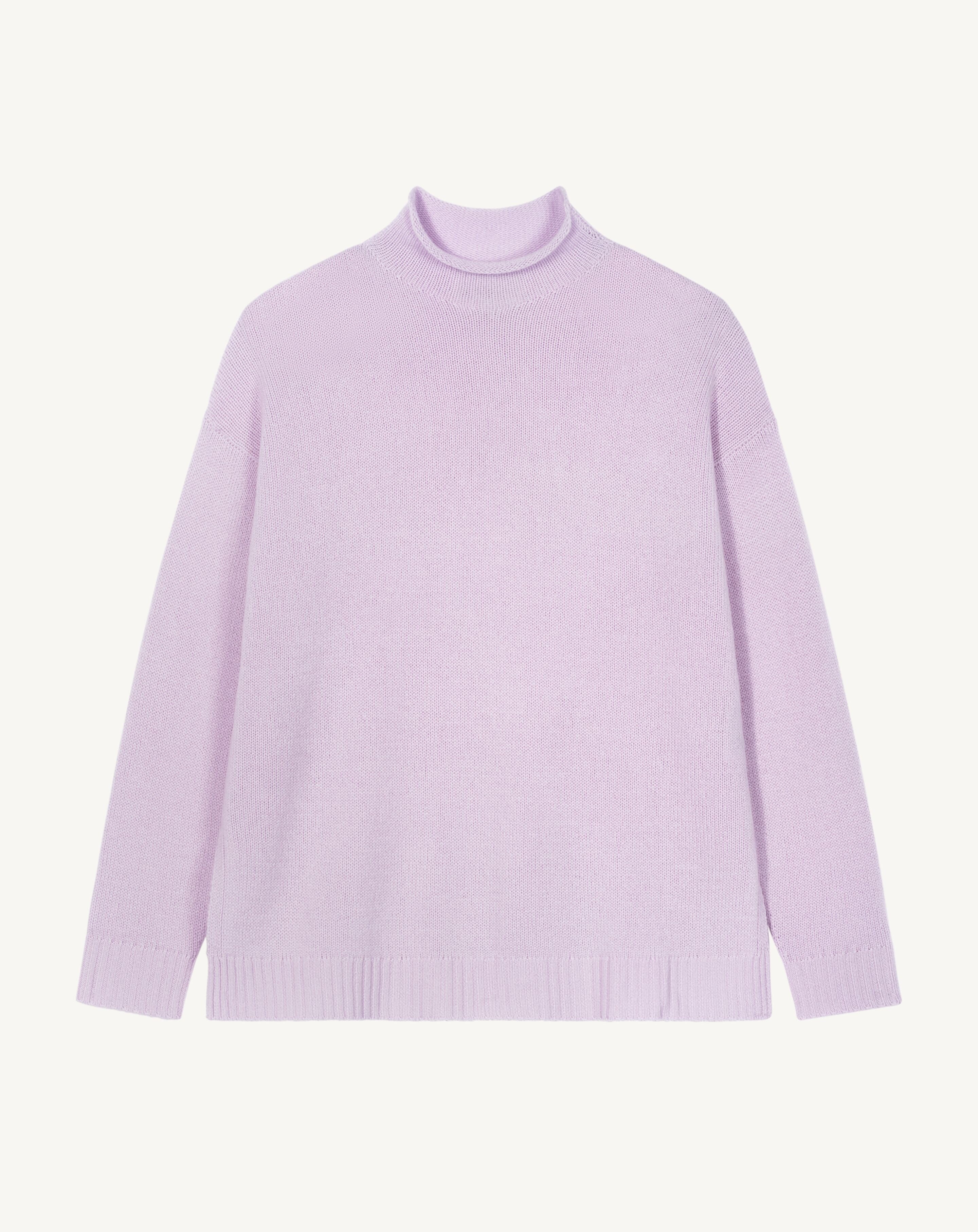 Pull col montant ample-JACINTHE-100% cachemire