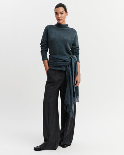 Pull col montant Lorette-BLEU GRANIT-100% cachemire