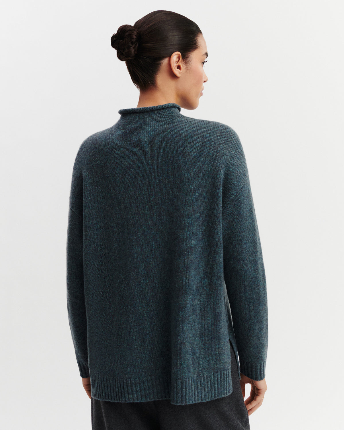 Pull col montant Lorette-BLEU GRANIT-100% cachemire