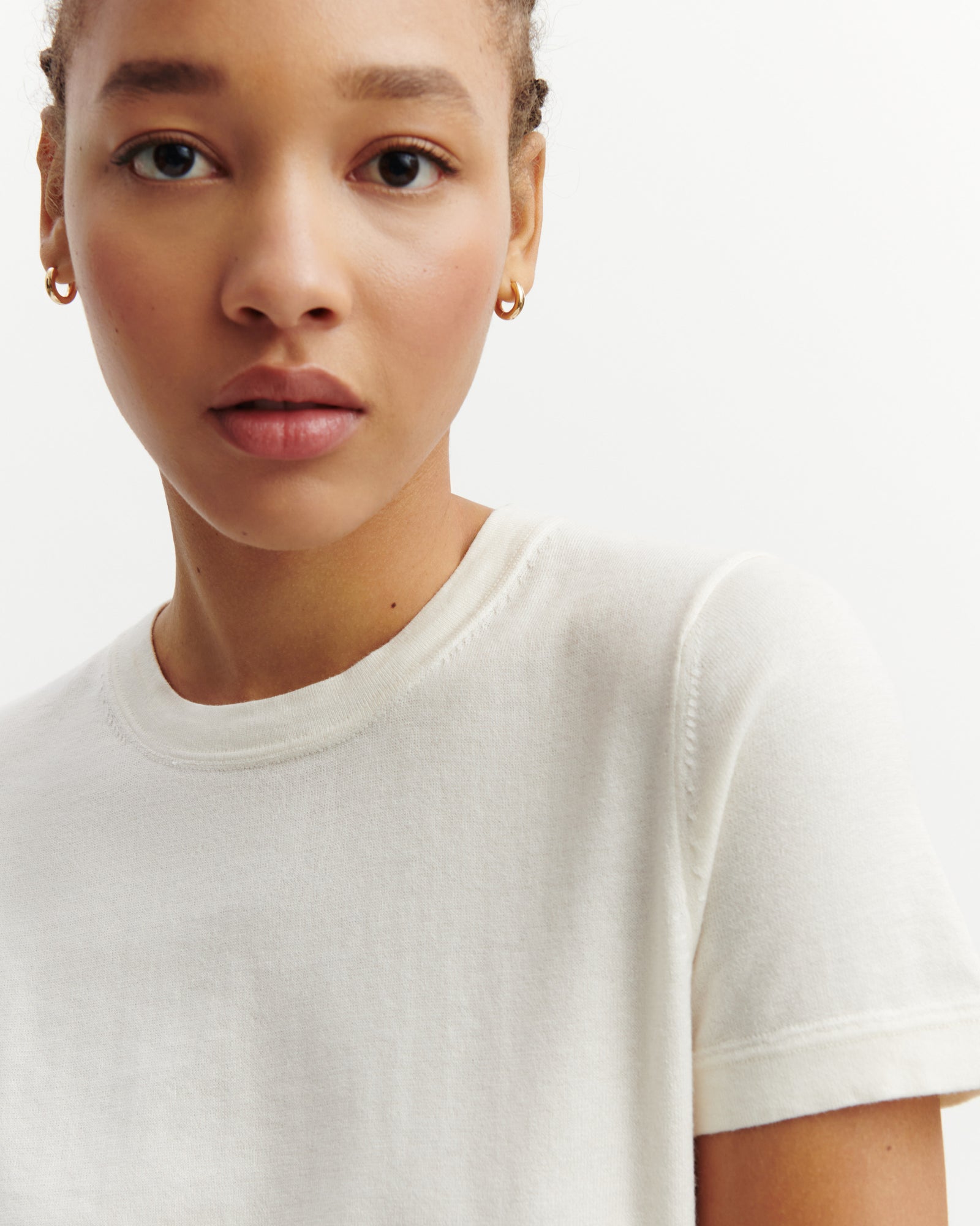 T-shirt ultrafin-NATUREL-85% pima coton 15% cachemire