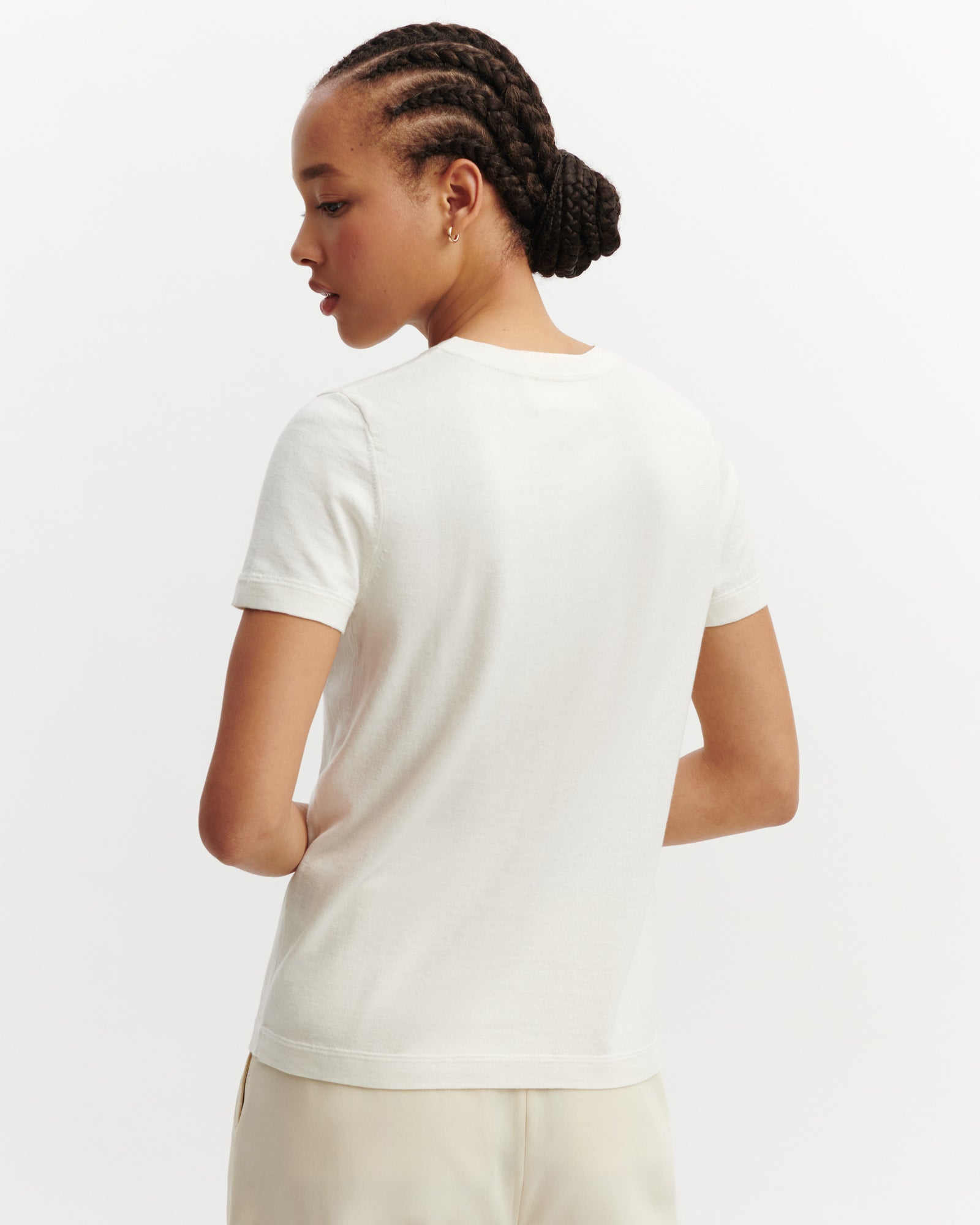T-shirt ultrafin-NATUREL-85% PIMA COTON 15% CACHEMIRE