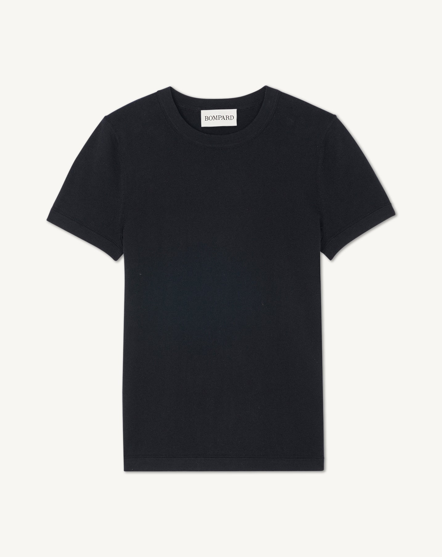 T-shirt ultrafin-NOIR-85% pima coton 15% cachemire