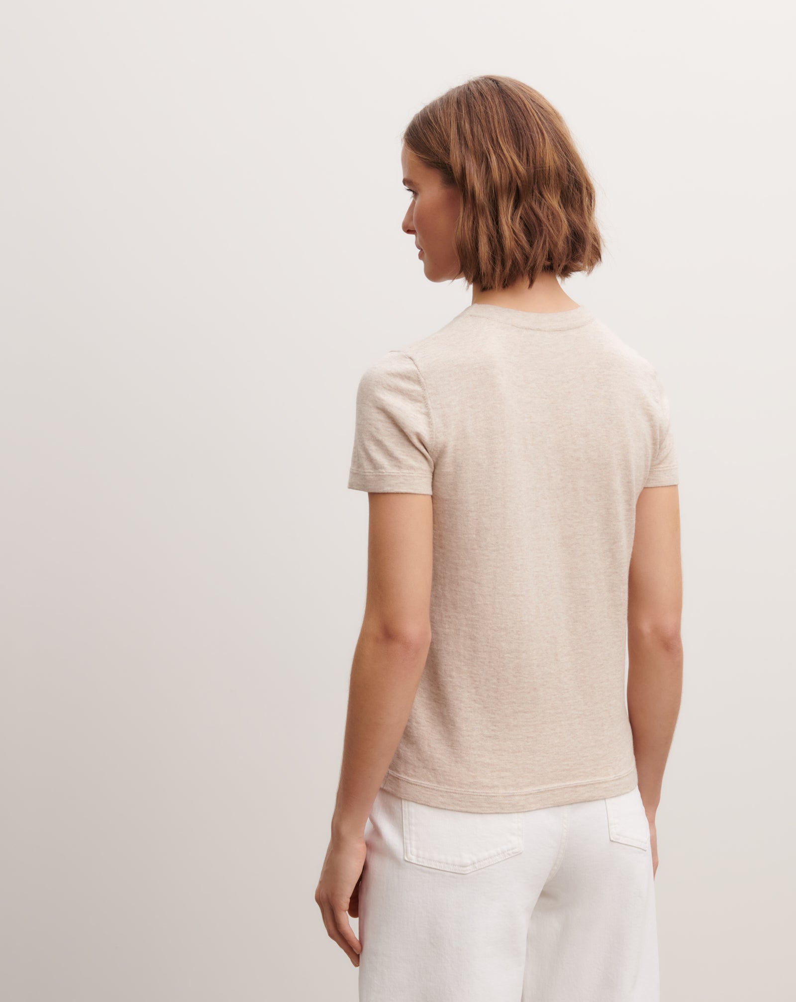 T-shirt ultrafin-TOURTERELLE-85% pima coton 15% cachemire