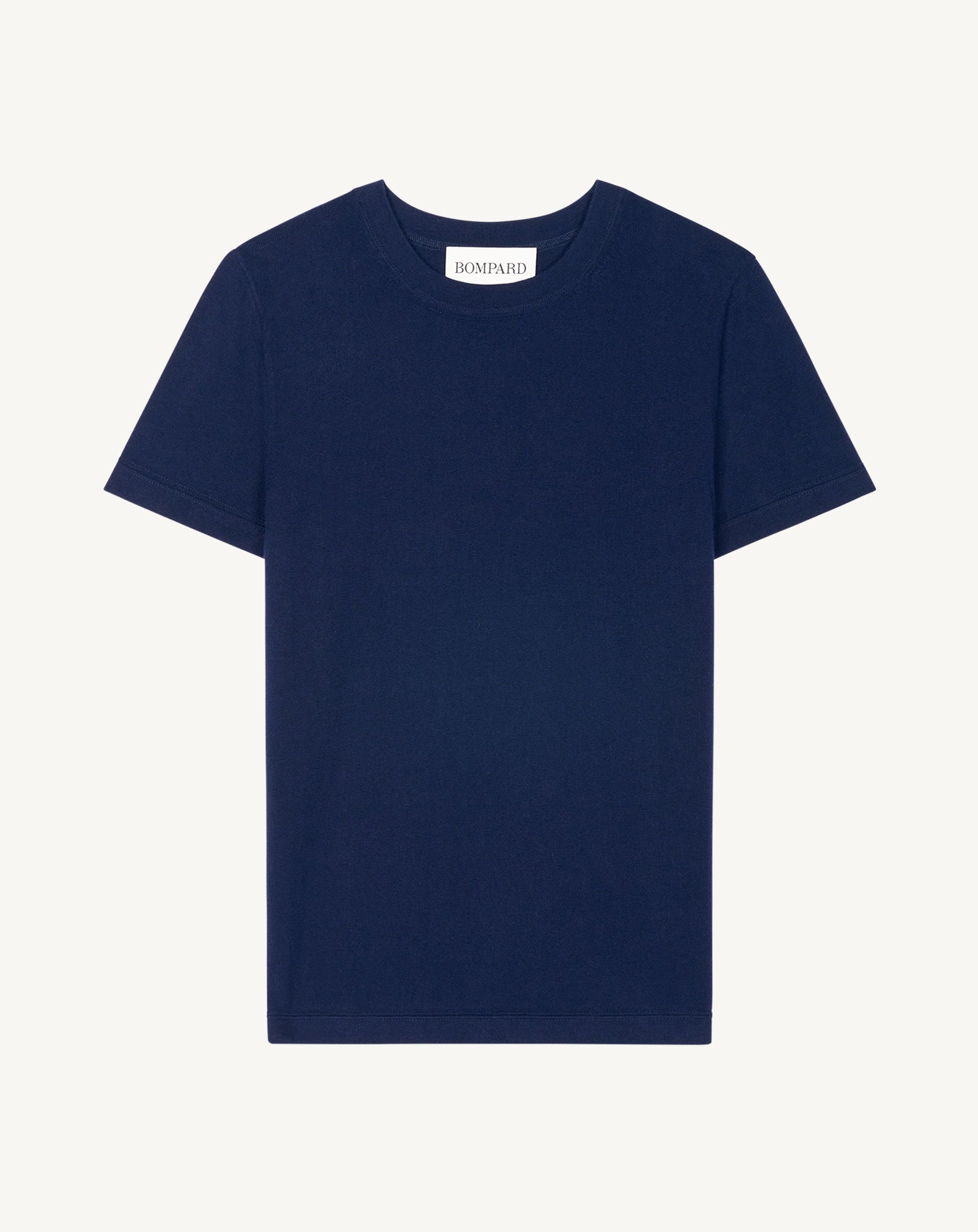 T-shirt ultrafin-MARINE-85% PIMA COTON 15% CACHEMIRE