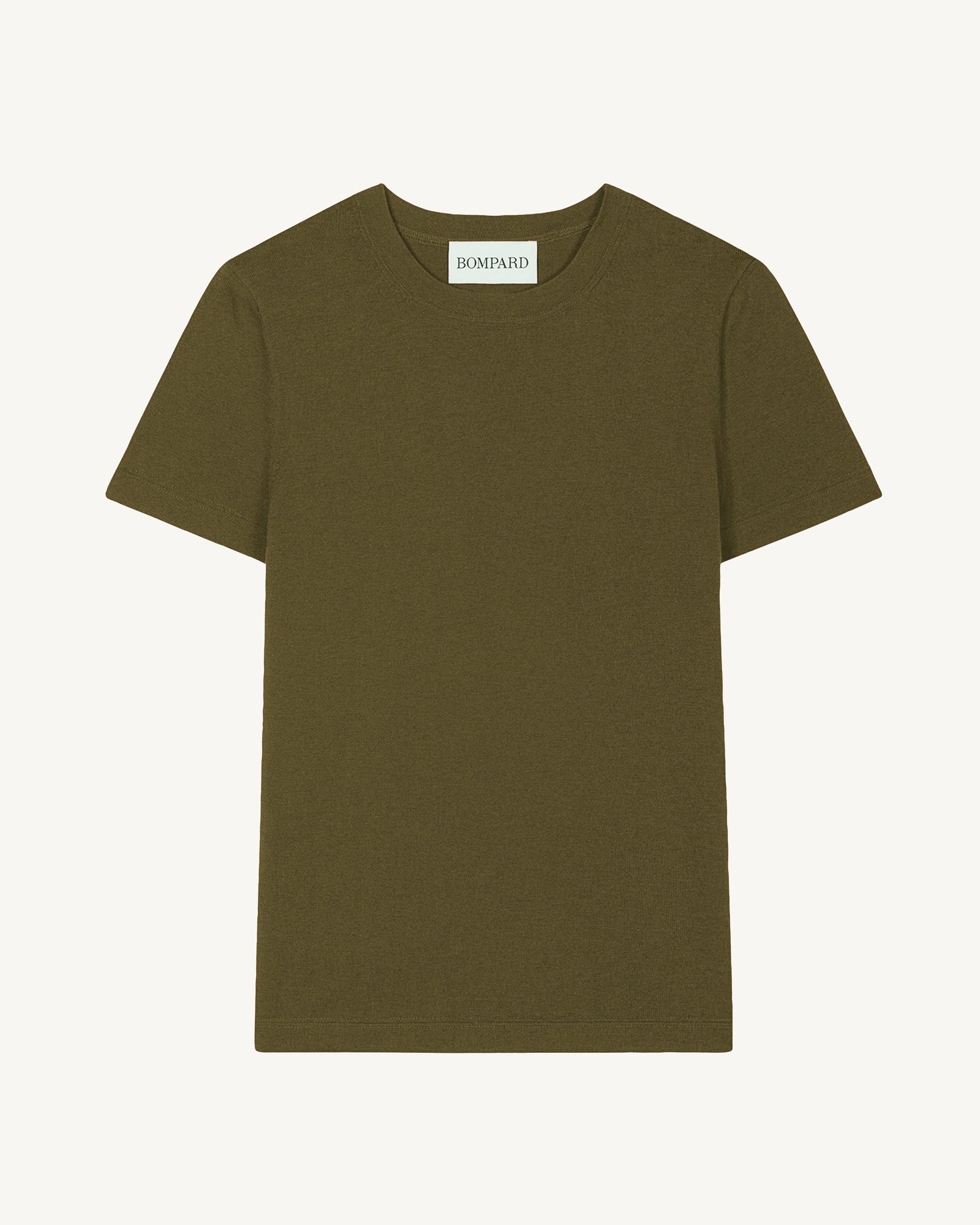 T-shirt ultrafin-OLIVE-85% pima coton 15% cachemire