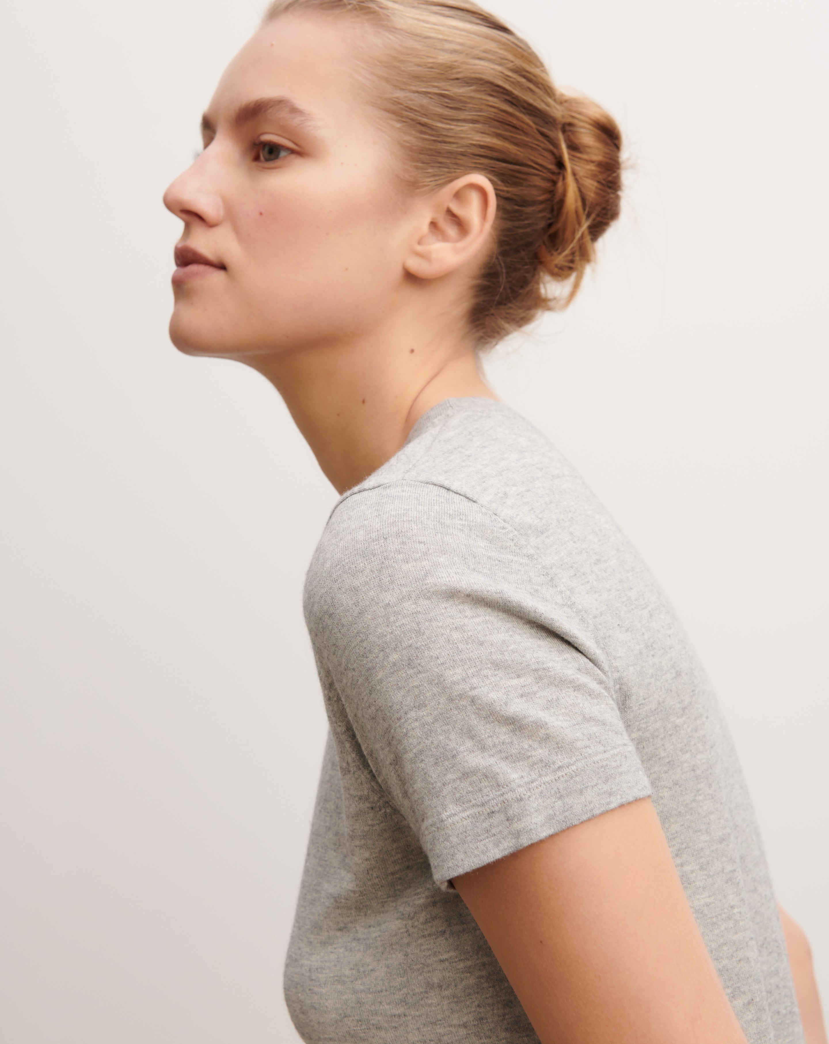 T-shirt ultrafin-GRIS ARGENTE-85% pima coton 15% cachemire