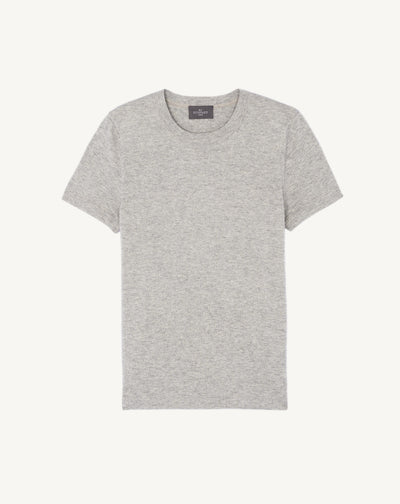 T-shirt ultrafin-GRIS ARGENTE-85% pima coton 15% cachemire