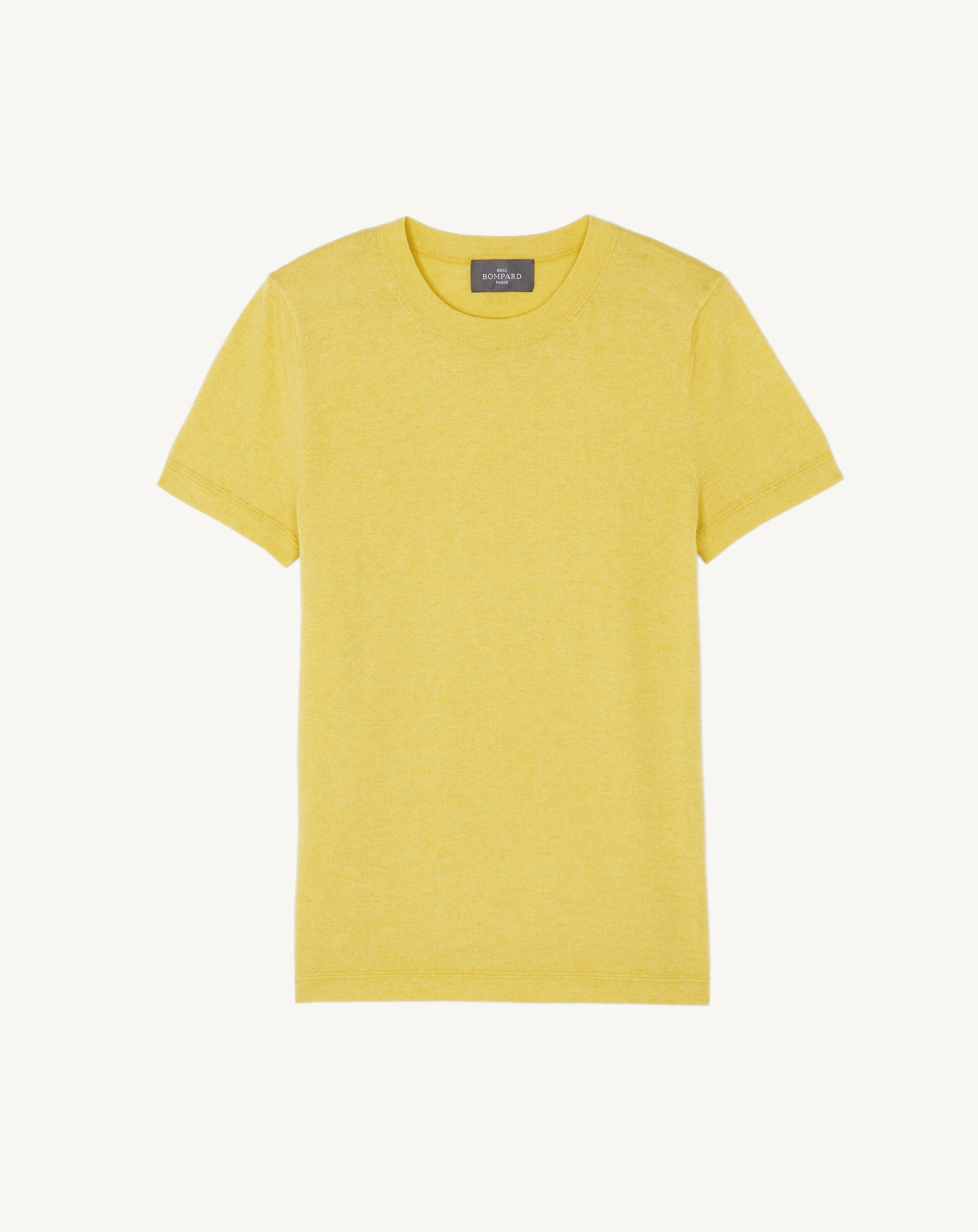 T-shirt ultrafin-JAUNE TENNIS-85% pima coton 15% cachemire