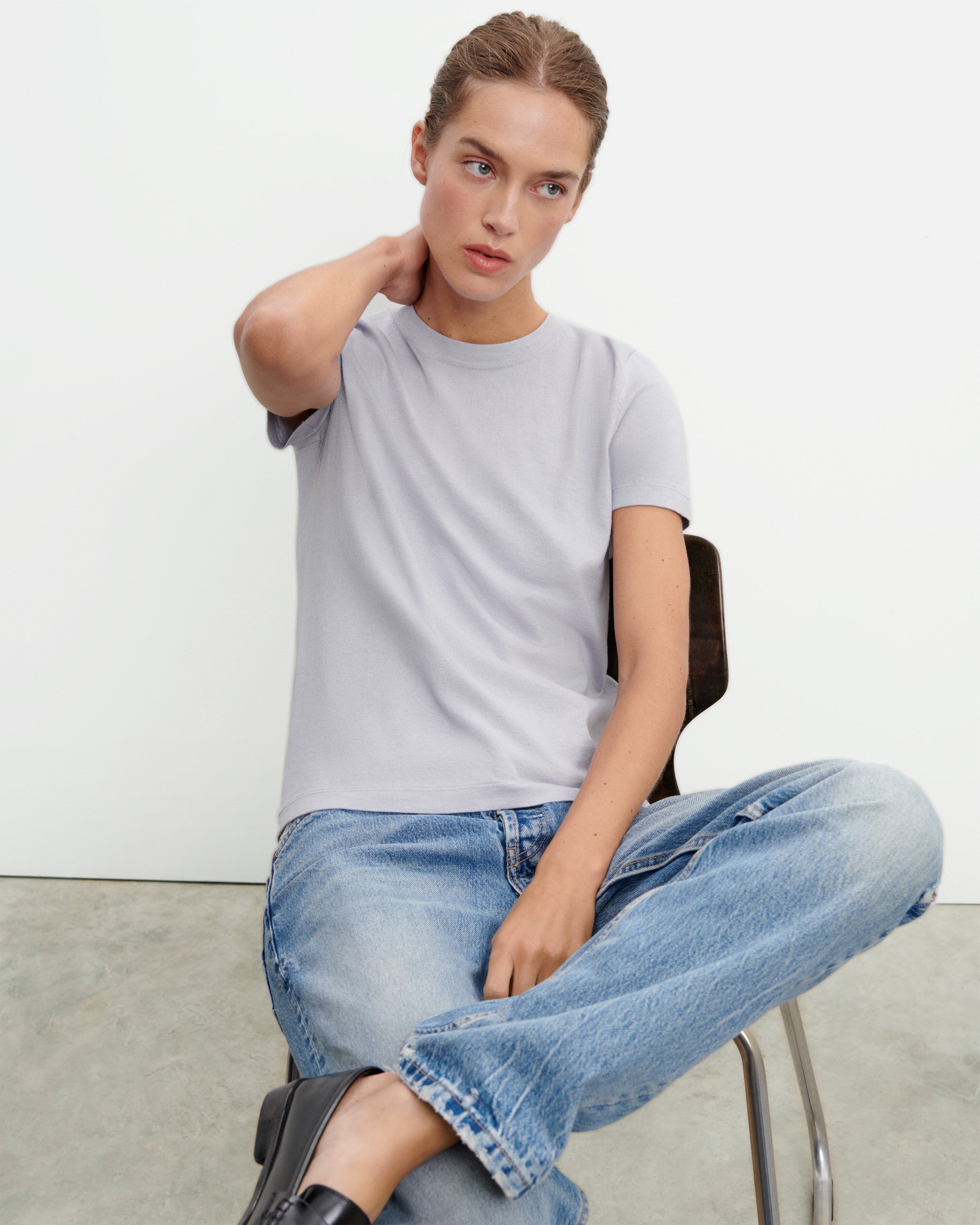 T-shirt ultrafin-CIEL PARIS-85% pima coton 15% cachemire