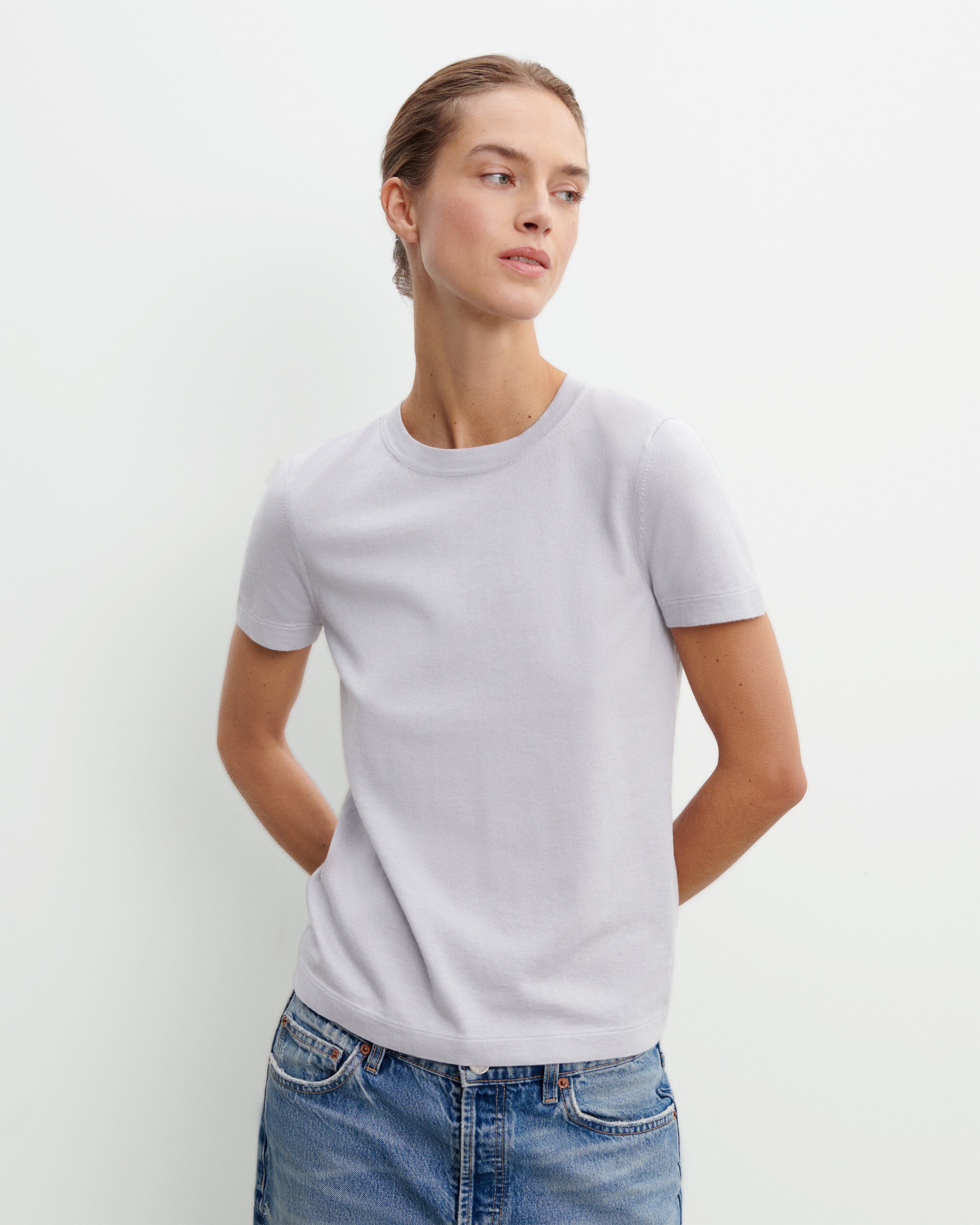 T-shirt ultrafin-CIEL PARIS-85% pima coton 15% cachemire