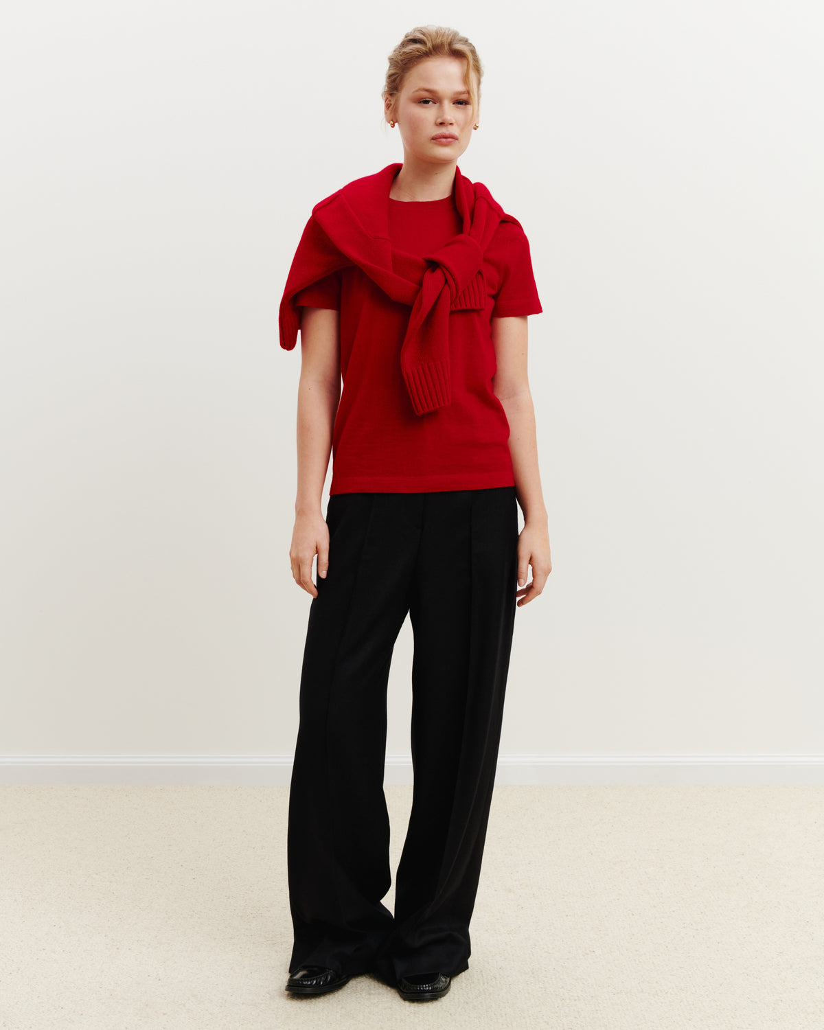 T-shirt Frida-ROUGE QUARANTE-85% pima coton 15% cachemire