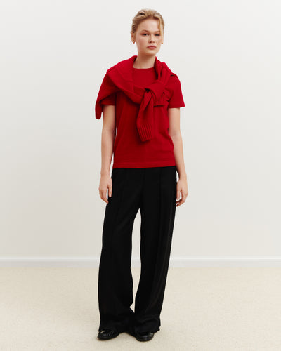 T-shirt Frida-ROUGE QUARANTE-85% pima coton 15% cachemire
