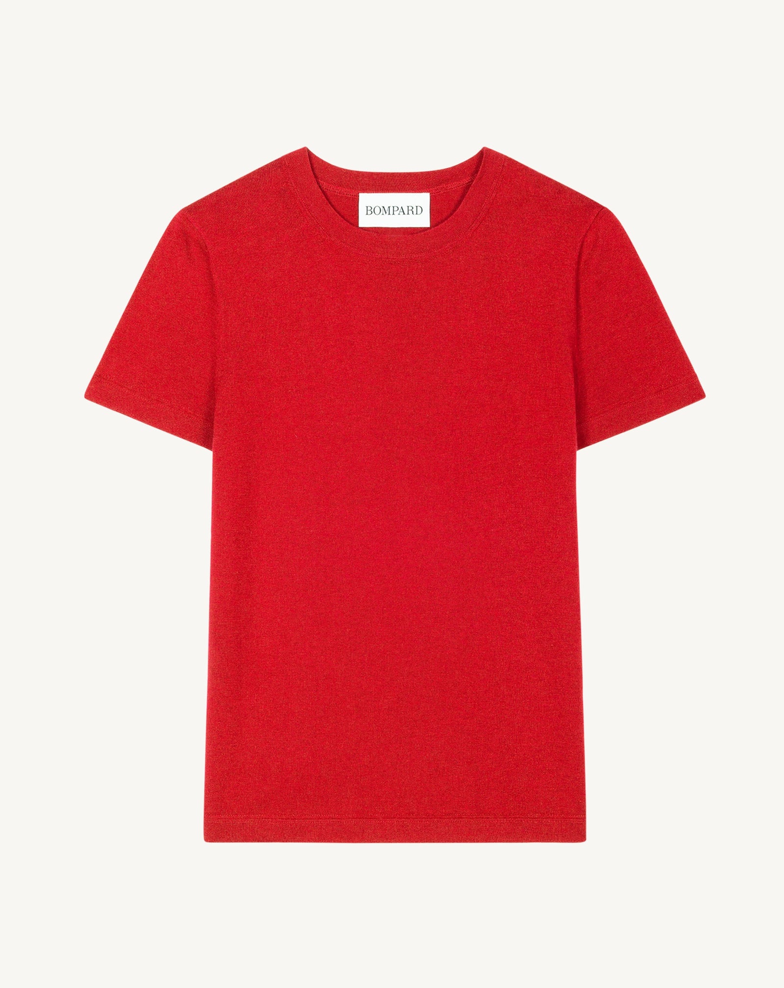 T-shirt ultrafin-ROUGE QUARANTE-85% pima coton 15% cachemire
