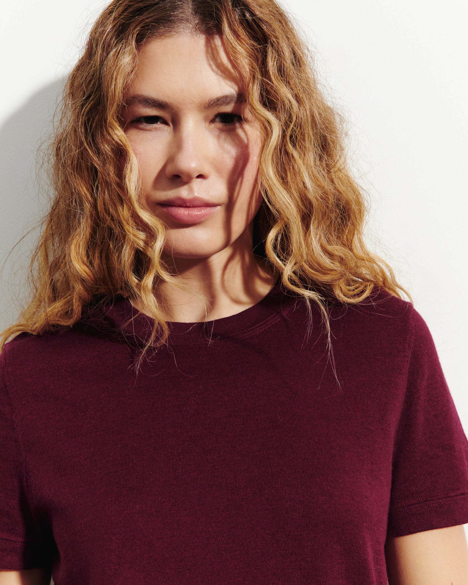 T-shirt ultrafin-OXALIS-85% pima coton 15% cachemire