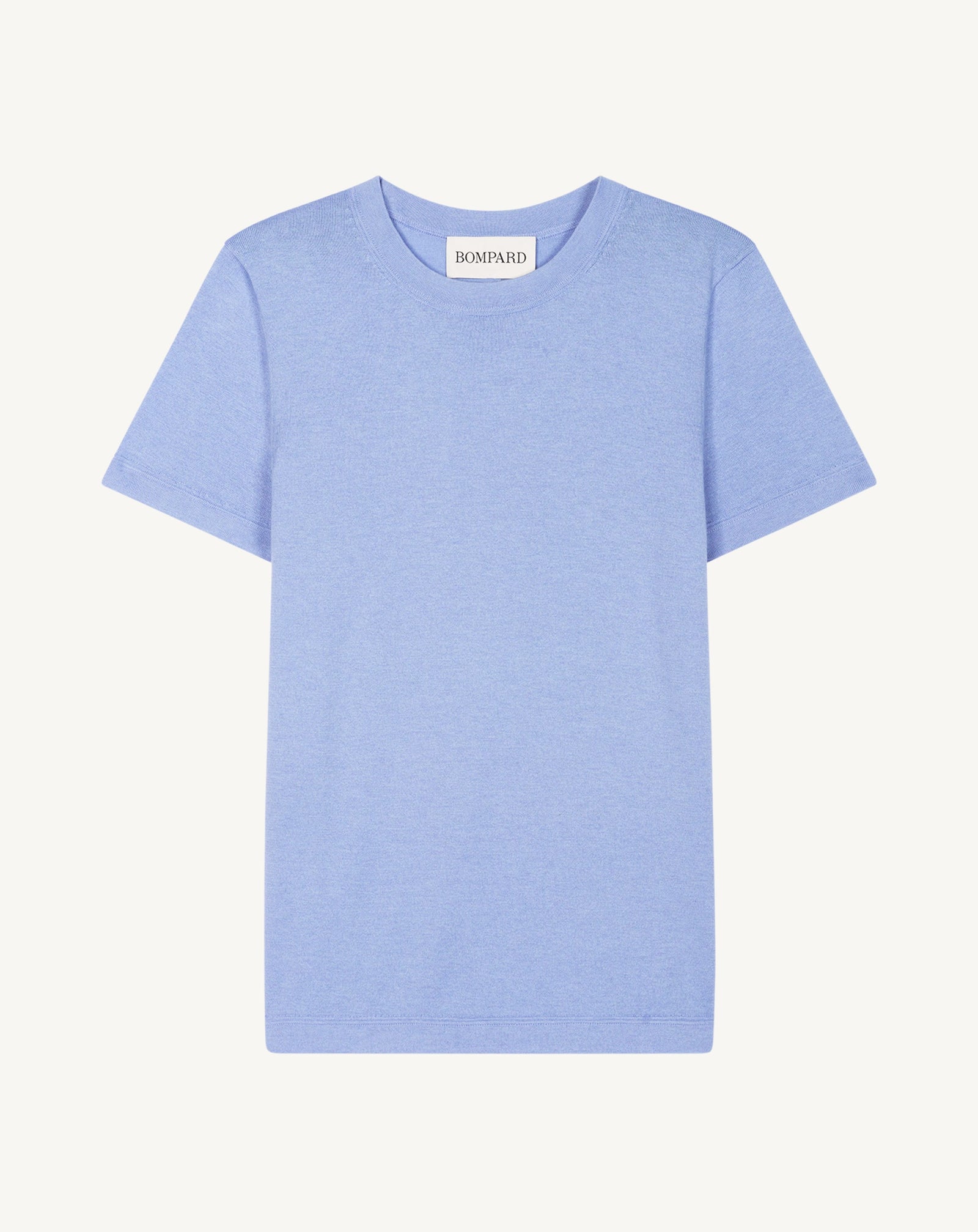 T-shirt ultrafin-BLEU AGATE-85% pima coton 15% cachemire