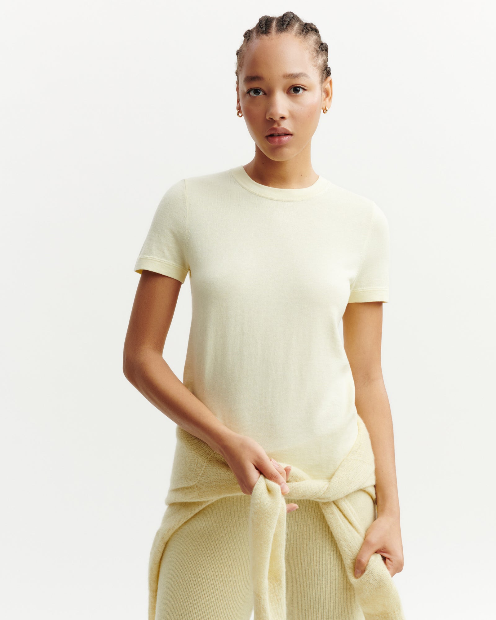T-shirt ultrafin-ZESTE-85% pima coton 15% cachemire