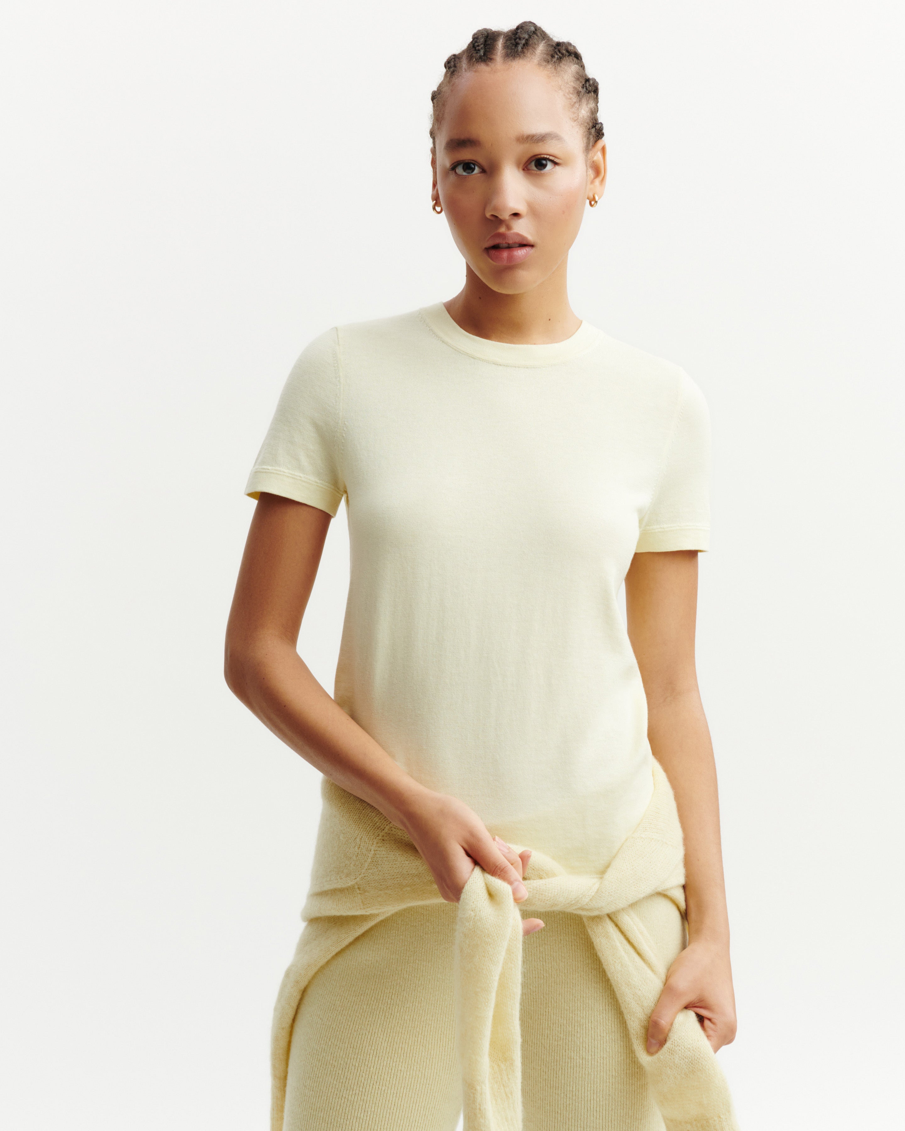 T-shirt ultrafin-ZESTE-85% pima coton 15% cachemire