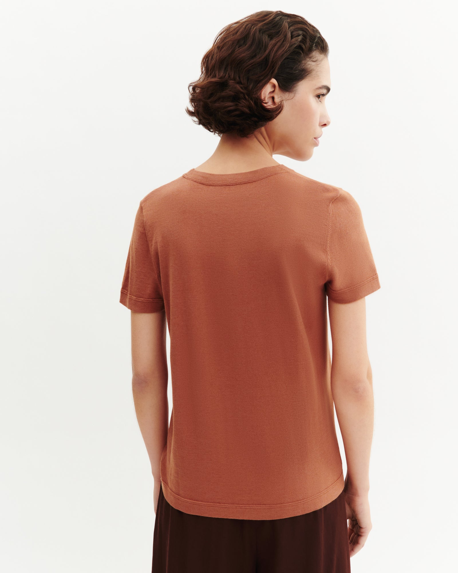 T-shirt ultrafin-HENNE-85% pima coton 15% cachemire