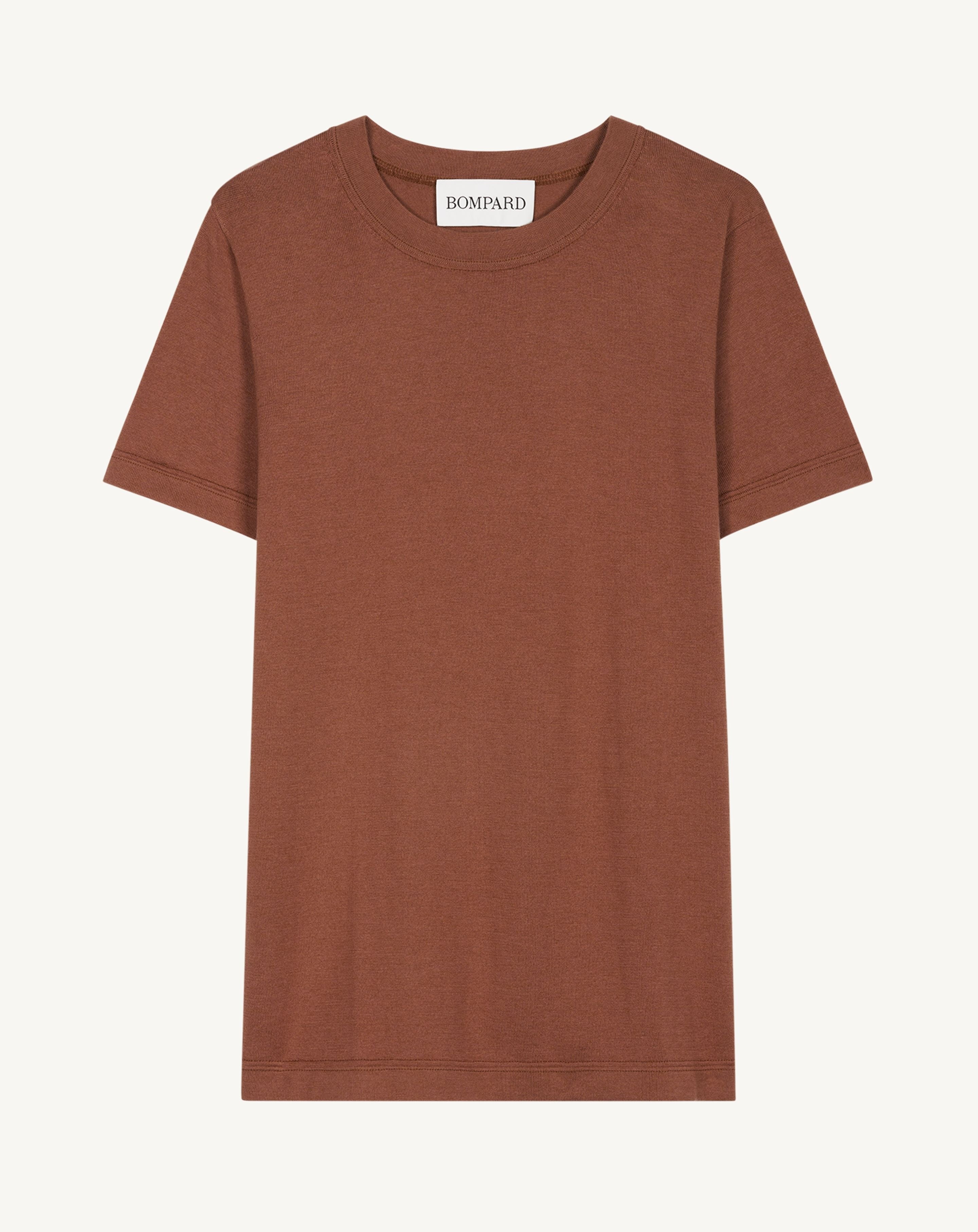 T-shirt ultrafin-HENNE-85% pima coton 15% cachemire