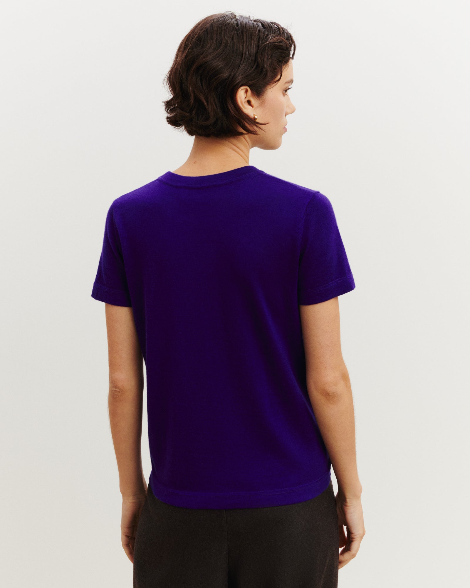 T-shirt ultrafin-ULTRAVIOLET-85% pima coton 15% cachemire