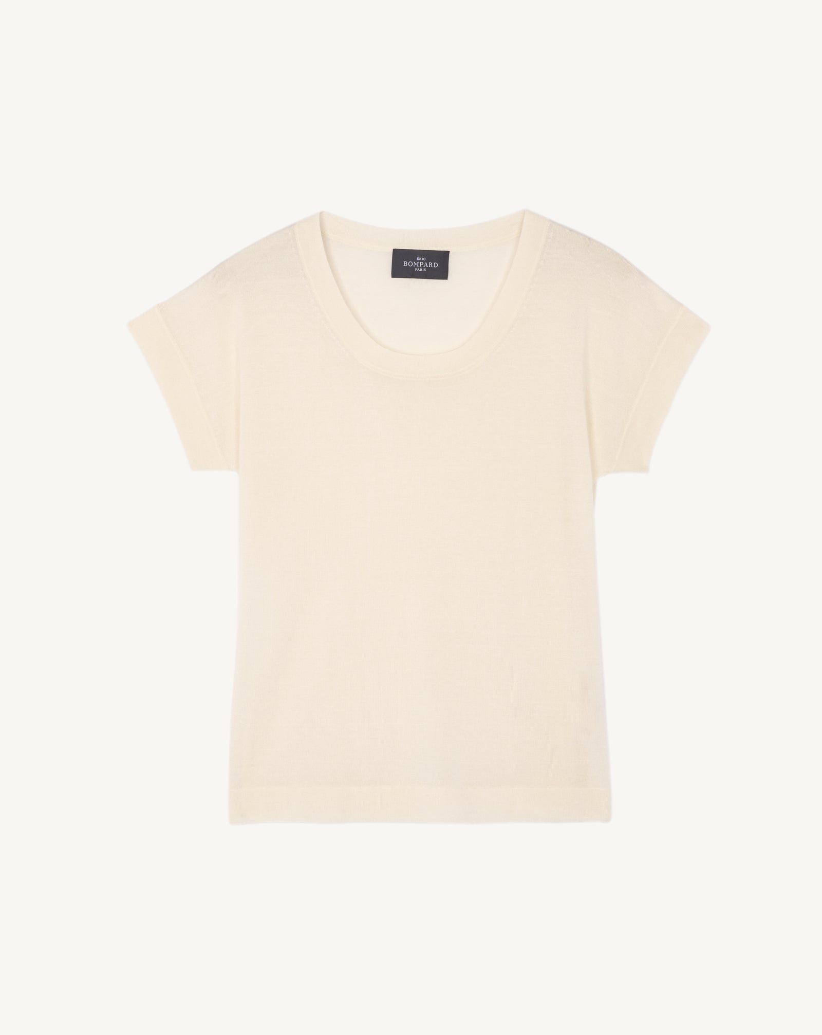 T-shirt col rond-NATUREL-70% cachemire 30% soie