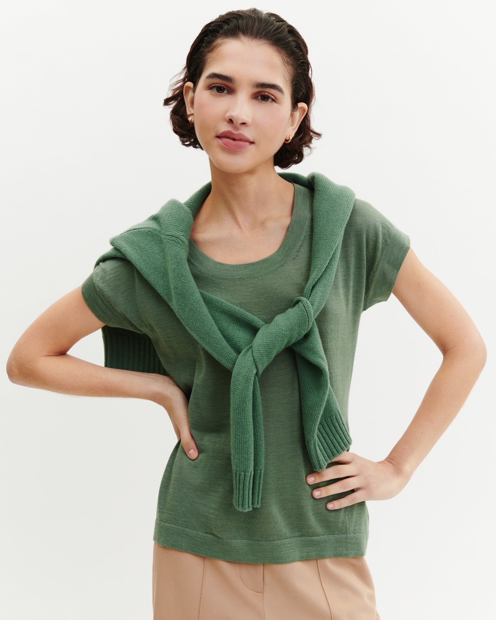 T-shirt col rond-JADE-70% cachemire 30% soie