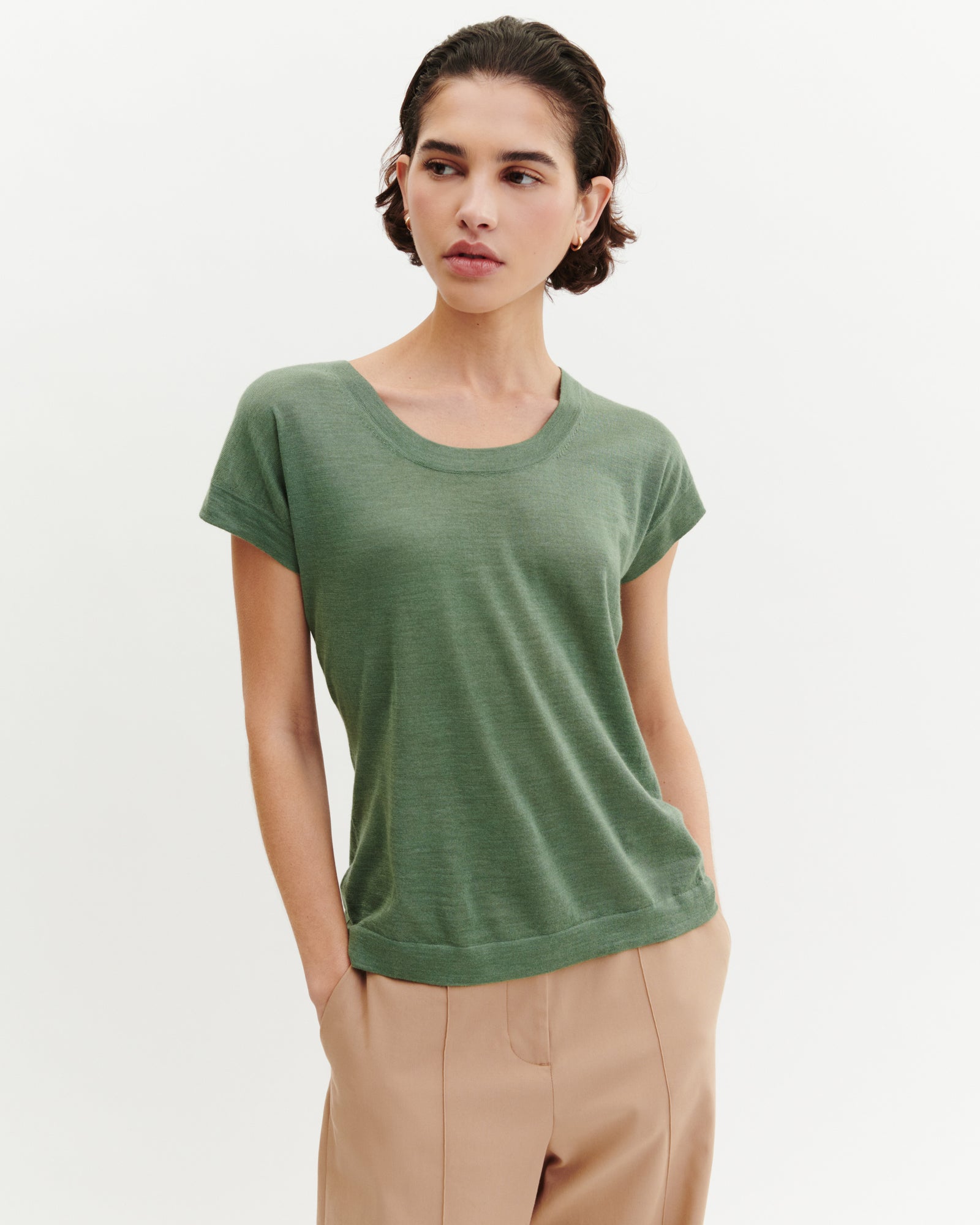 T-shirt col rond-JADE-70% cachemire 30% soie